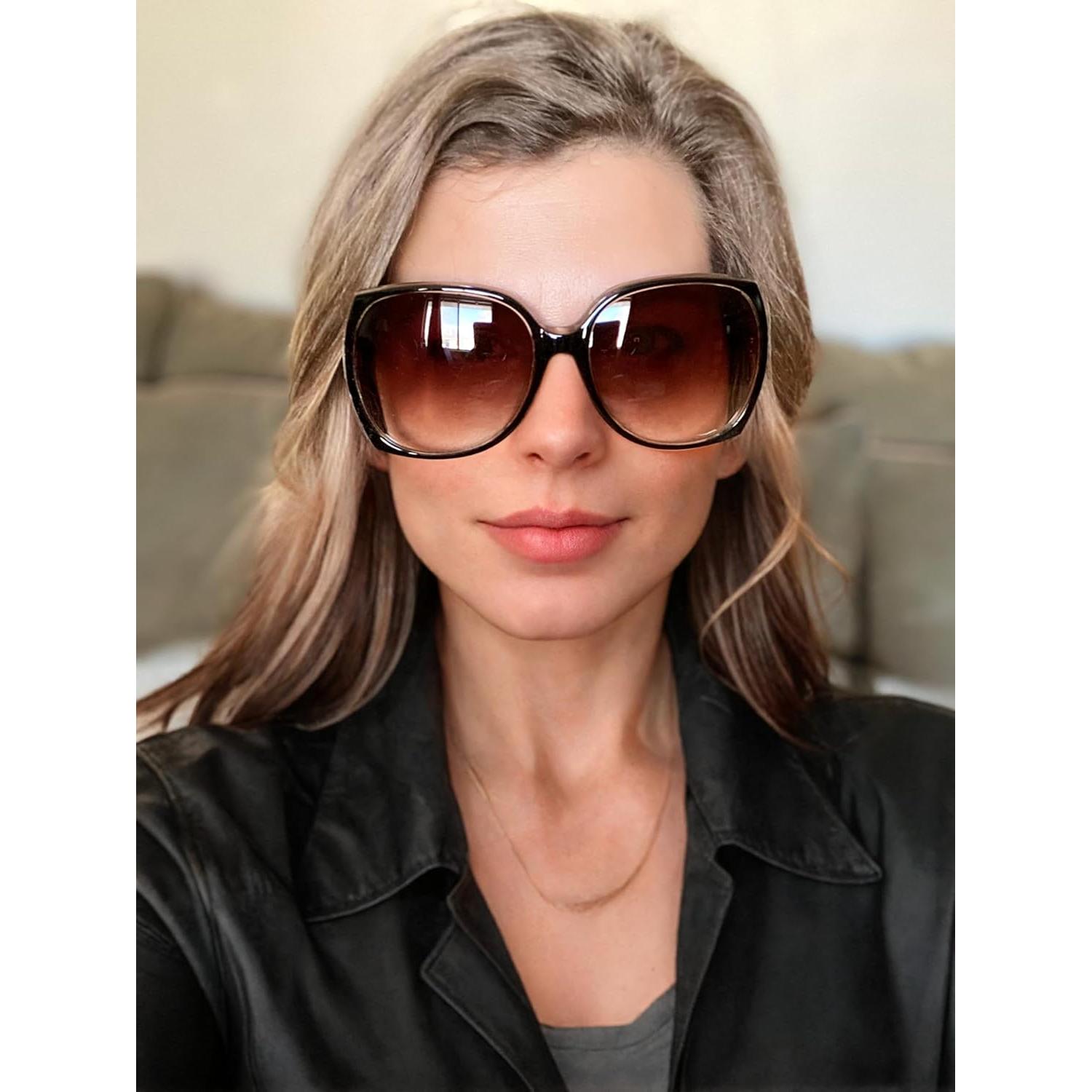 Gafas de Sol Mujer The Fresh Cuadradas UV400 Marrón/Negro