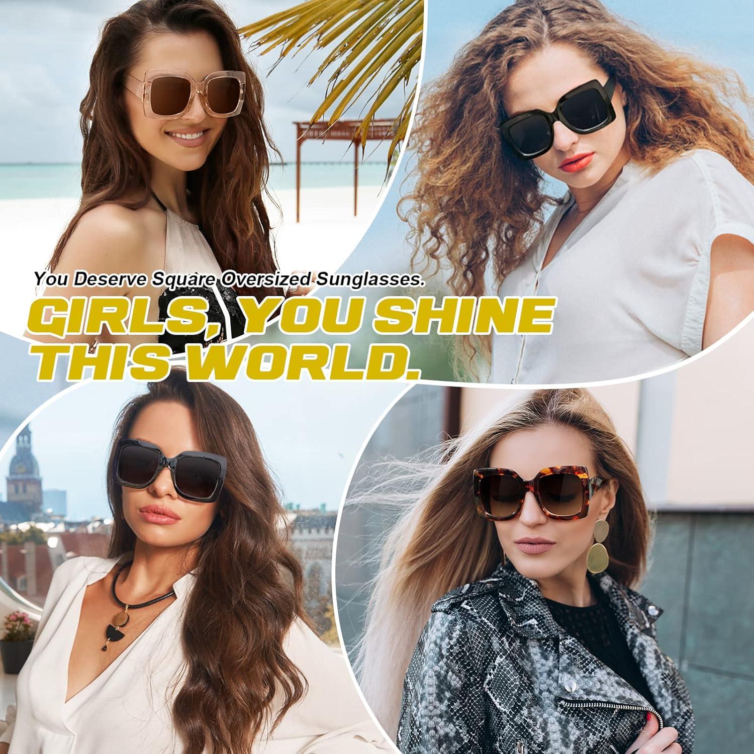 Gafas de Sol GQUEEN Cuadradas UV400 para Mujeres Retro