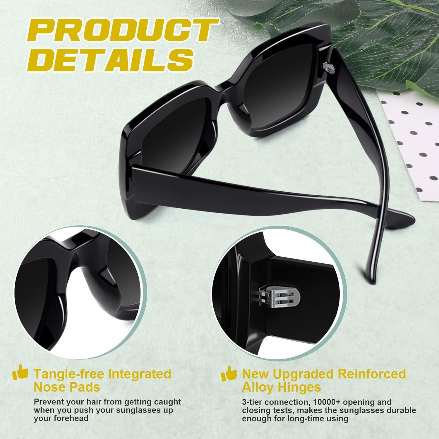 Gafas de Sol GQUEEN Cuadradas UV400 para Mujeres Retro