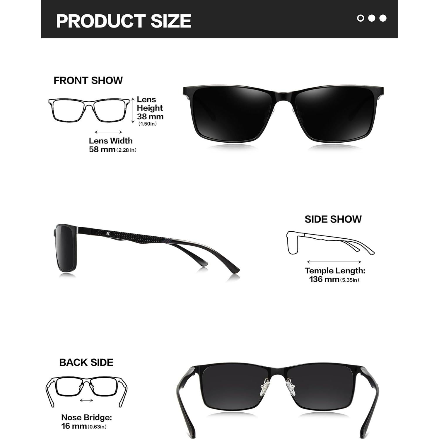 Gafas de sol BIRCEN polarizadas UV para hombres - Al-Mg