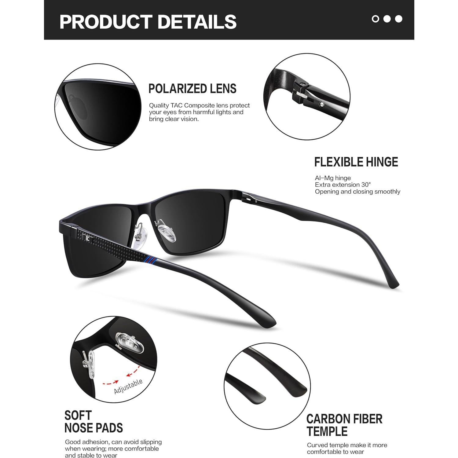 Gafas de sol BIRCEN polarizadas UV para hombres - Al-Mg