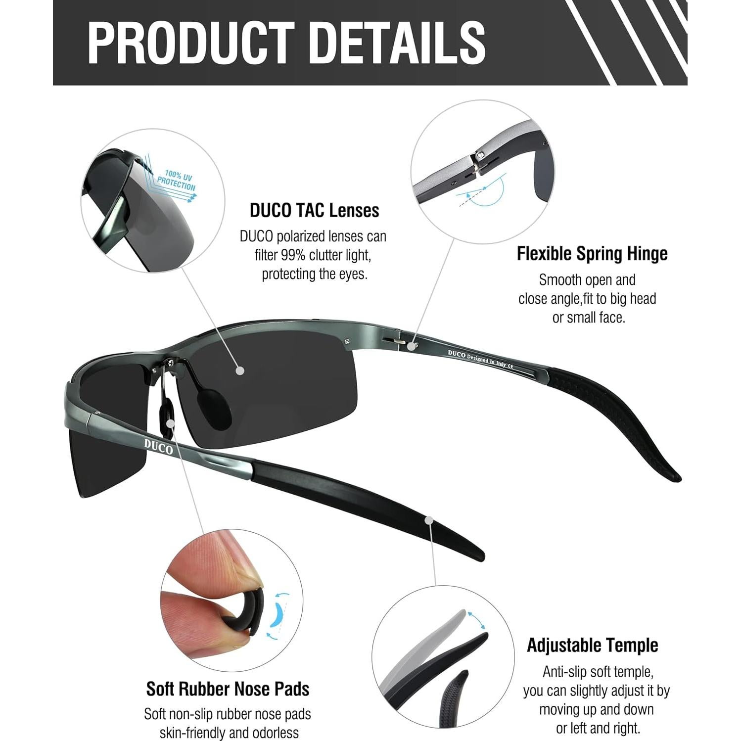 Gafas de sol deportivas DUCO 8177 polarizadas UV400