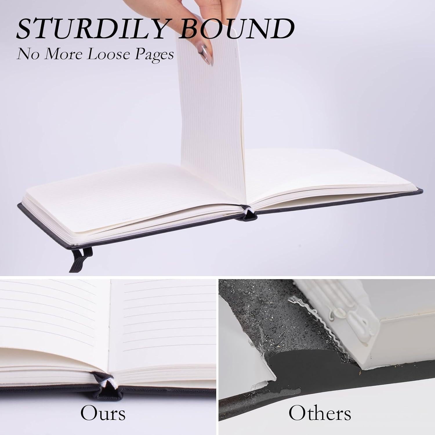 Cuaderno Deli A5 Tapa Dura Rayado Negro 160 Páginas - Paquete 6