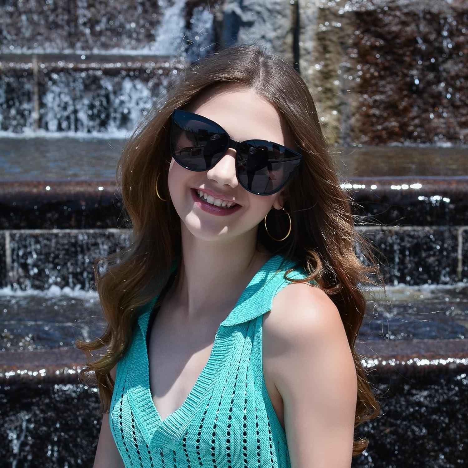 Gafas de sol LVIOE para mujeres, estilo gato, polarizadas