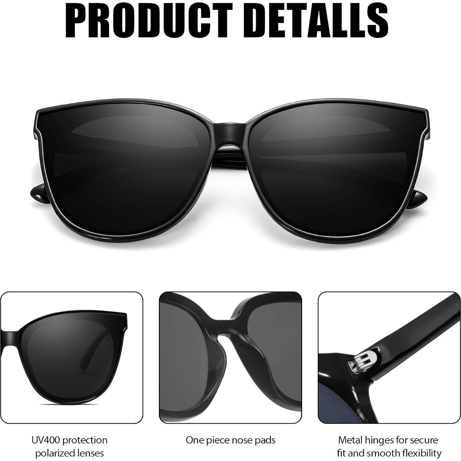 Gafas de sol LVIOE para mujeres, estilo gato, polarizadas