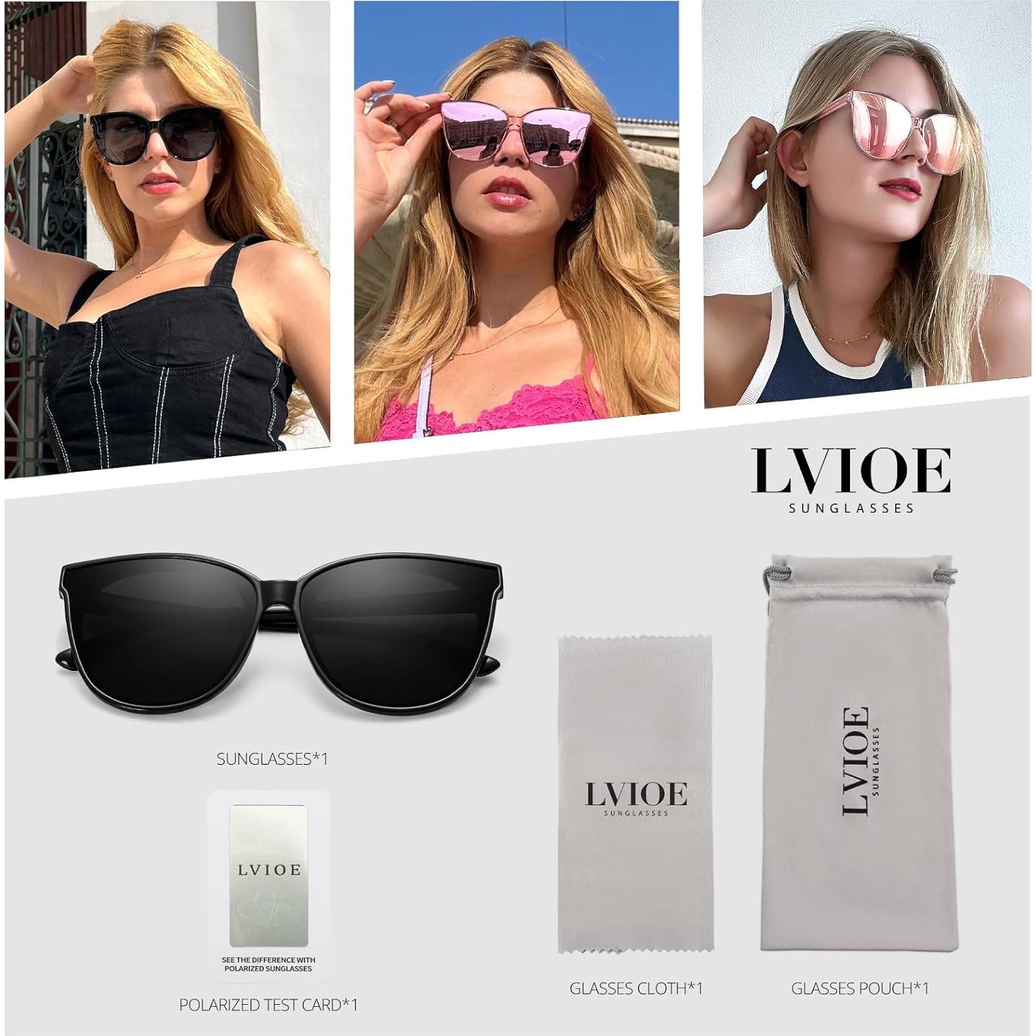 Gafas de sol LVIOE para mujeres, estilo gato, polarizadas
