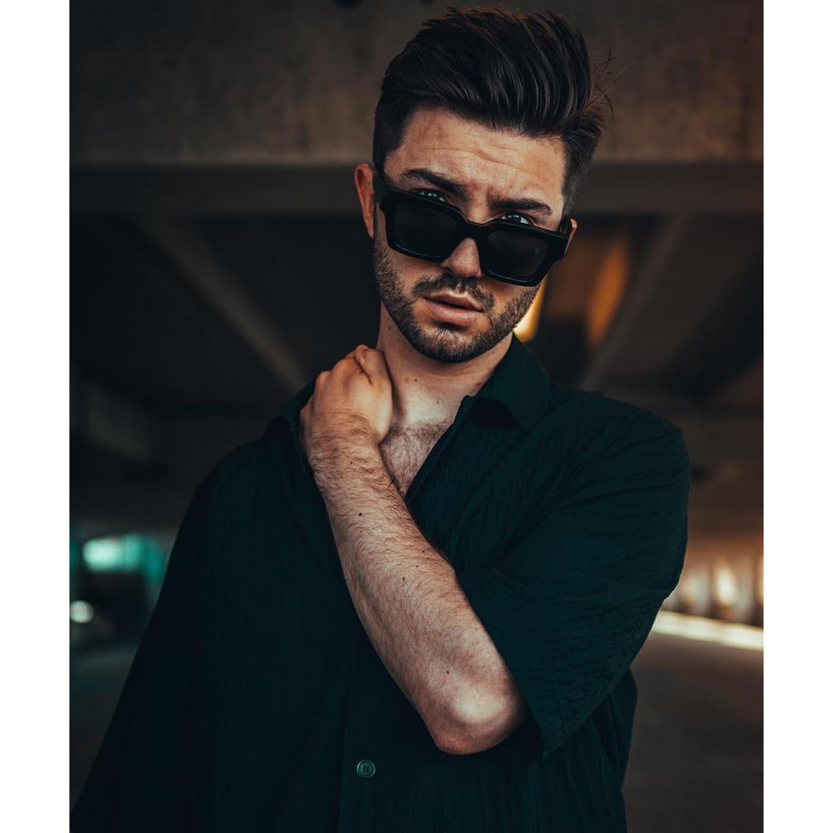 Gafas de Sol Cuadradas GFUIARA UV400 Unisex Negras