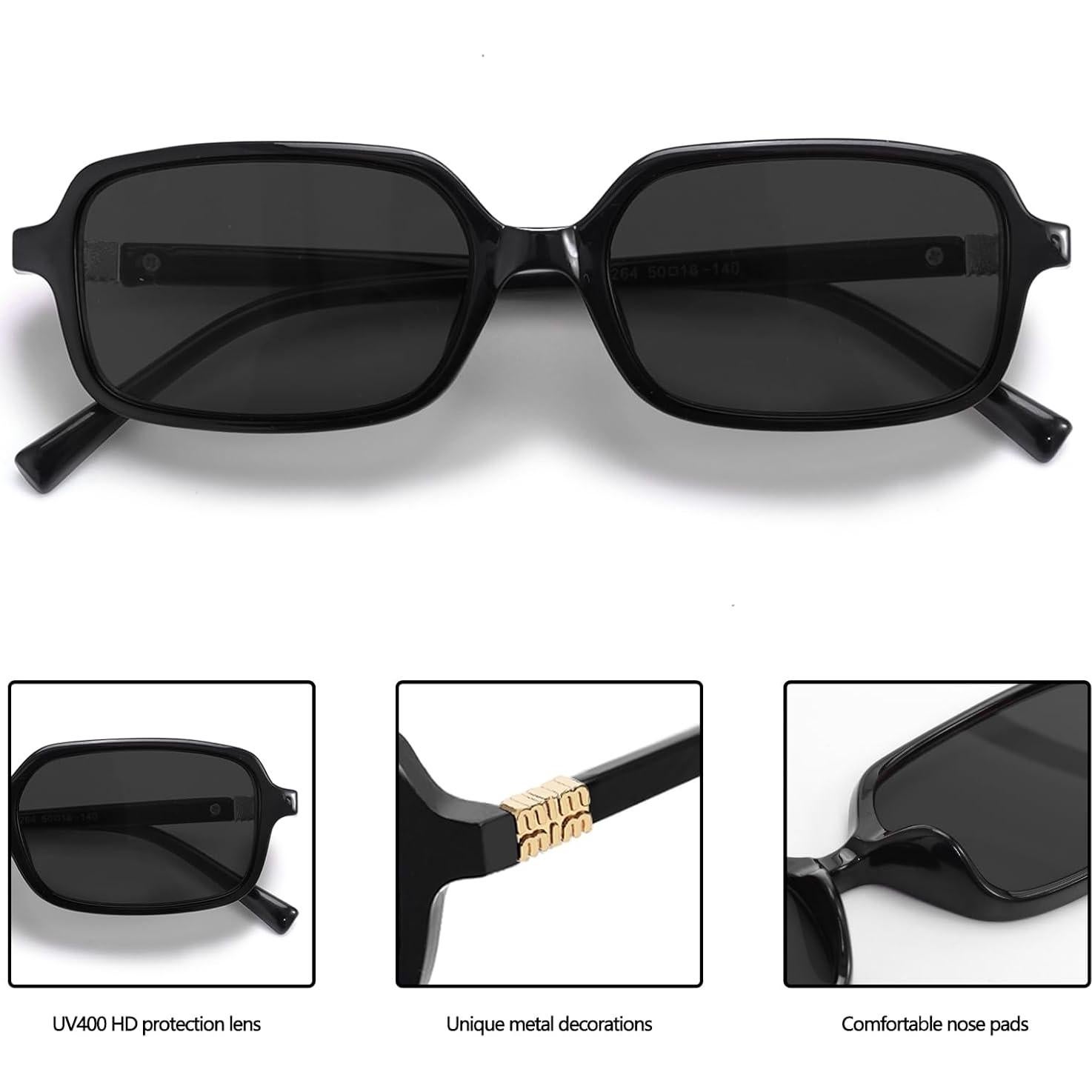 Gafas de sol retro BOTEN rectangulares UV400 para mujeres