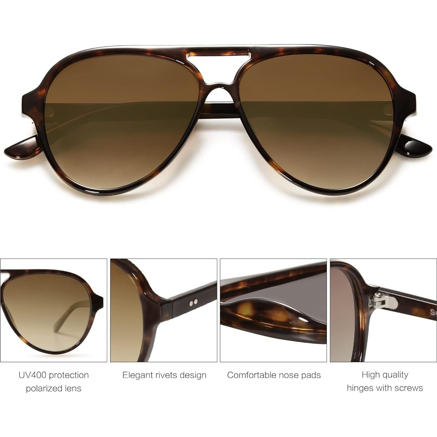 Gafas de sol polarizadas SOJOS SJ2201 aviador retro