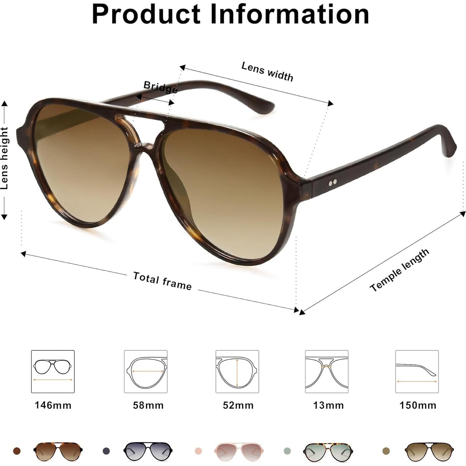 Gafas de sol polarizadas SOJOS SJ2201 aviador retro