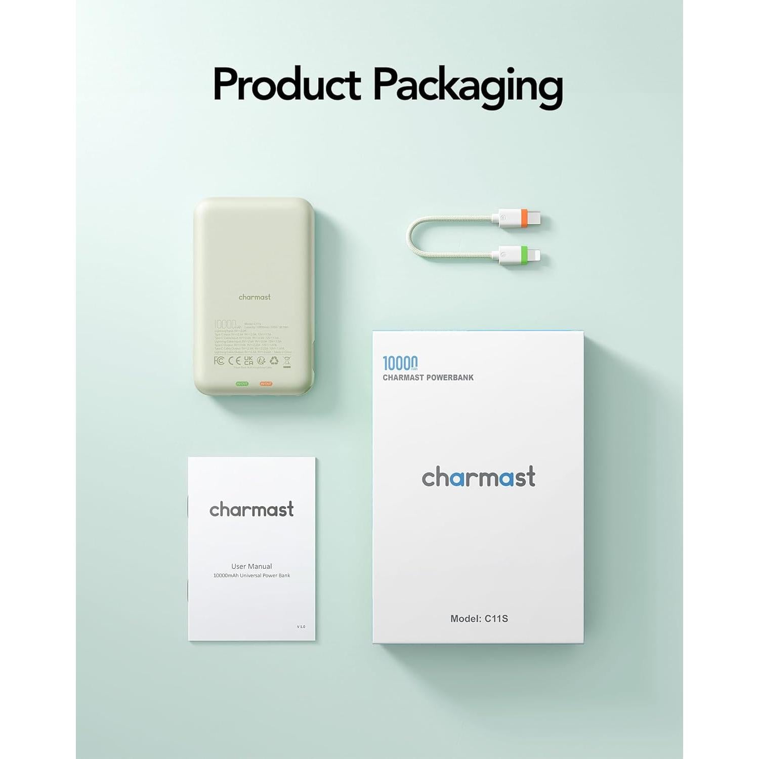 Cargador Portátil Charmast 10000mAh 20W Carga Rápida