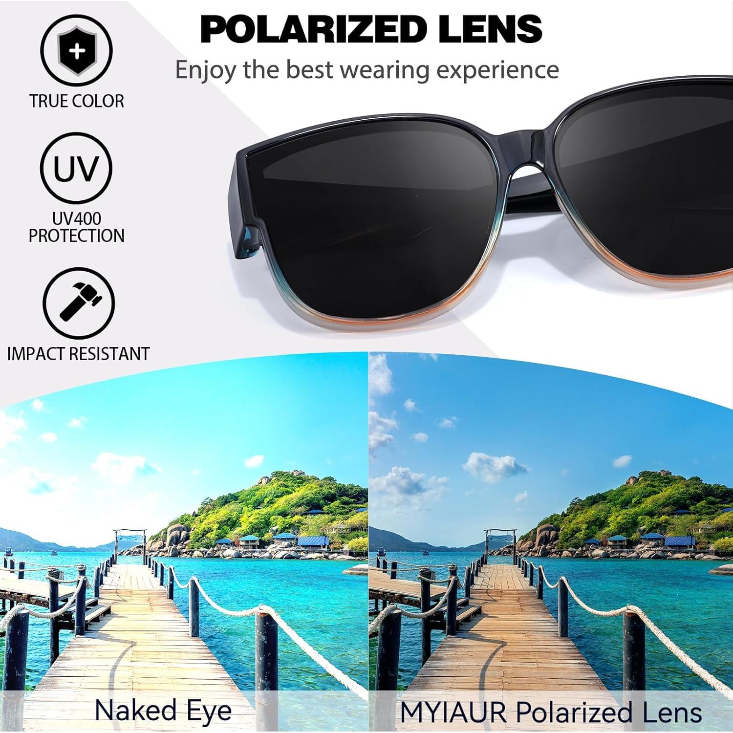 Gafas de sol polarizadas Myiaur para usar sobre gafas UV400