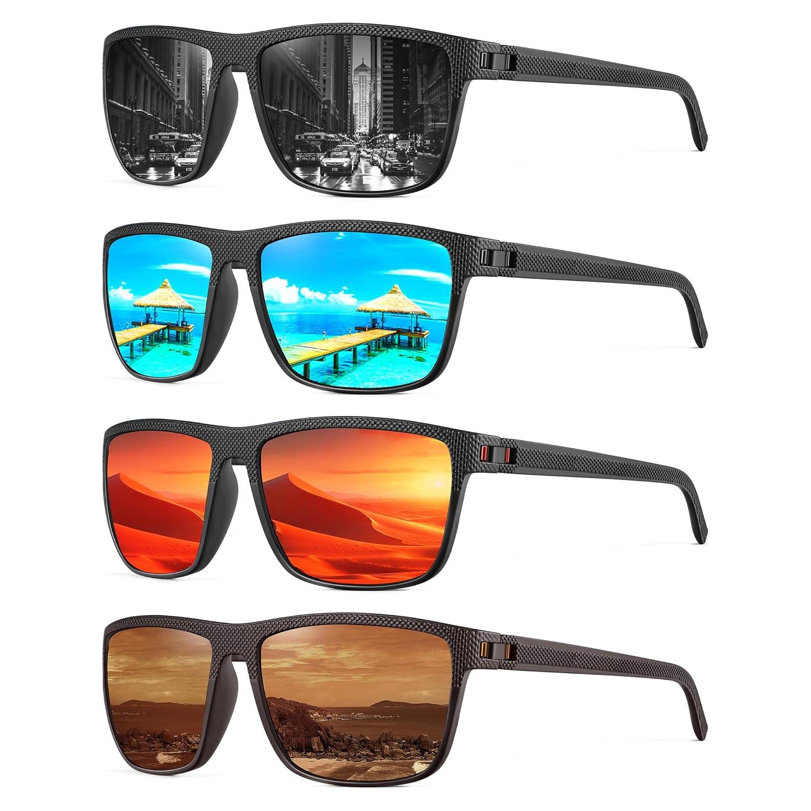 Gafas de sol NSSIW polarizadas UV400 para hombres 4 pack