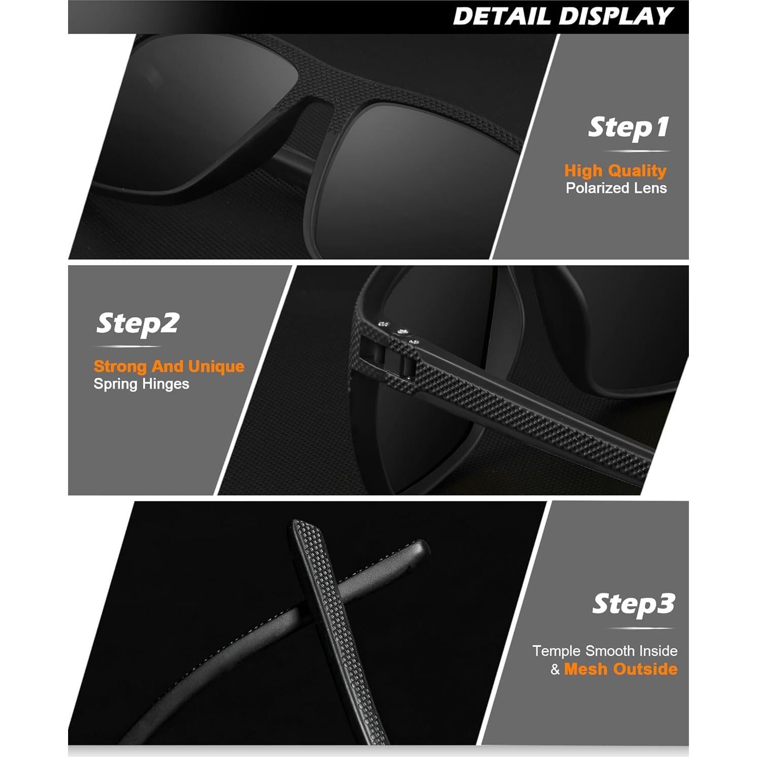 Gafas de sol NSSIW polarizadas UV400 para hombres 4 pack