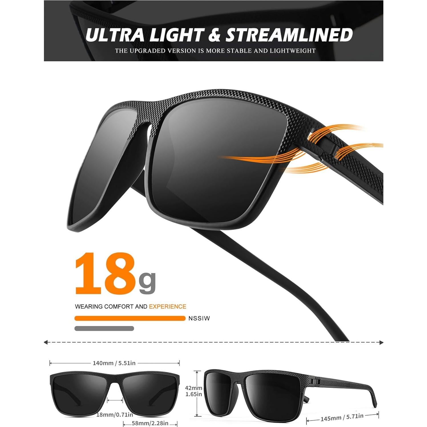 Gafas de sol NSSIW polarizadas UV400 para hombres 4 pack