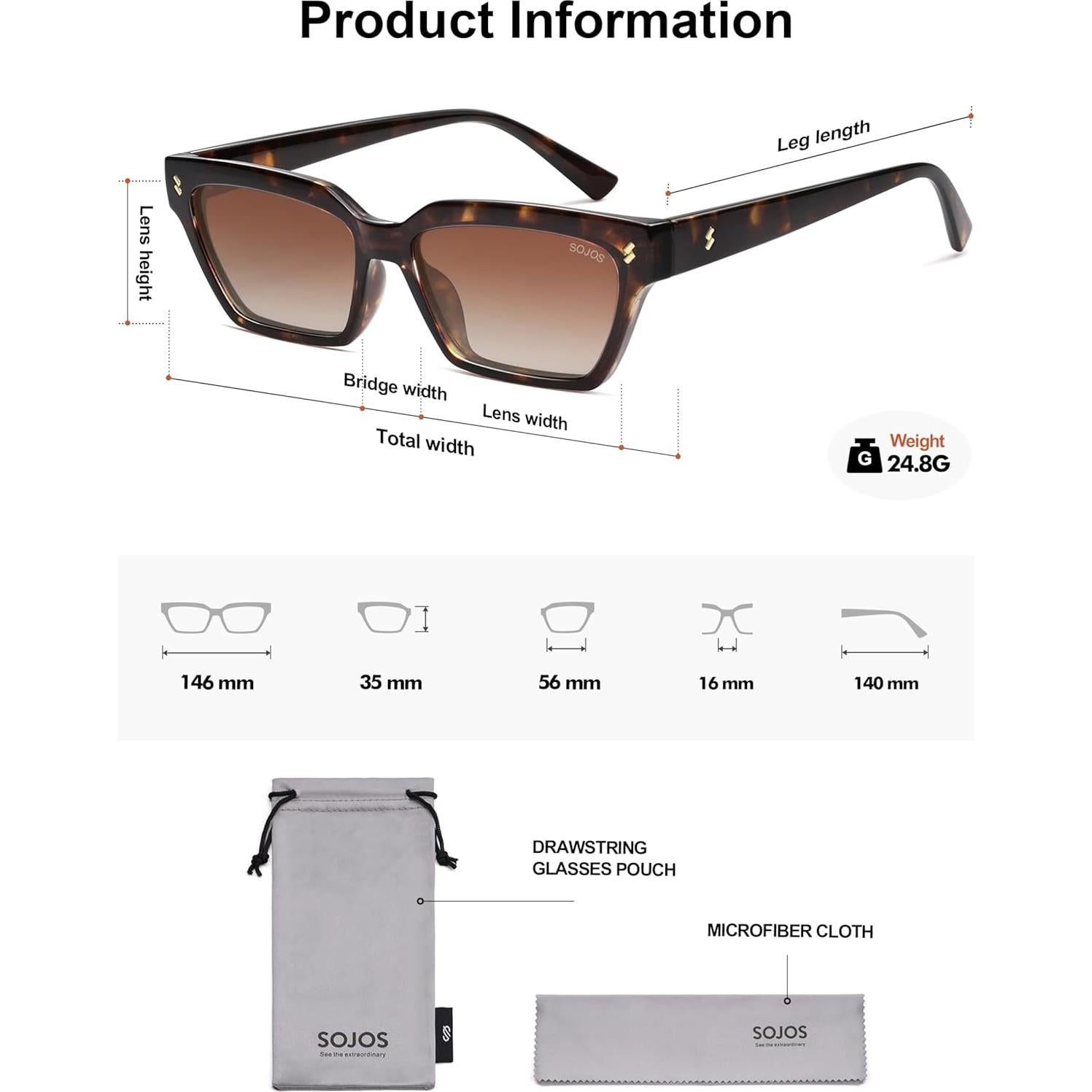 Gafas de Sol Polarizadas SojoS SJ2381 Ojo de Gato Retro