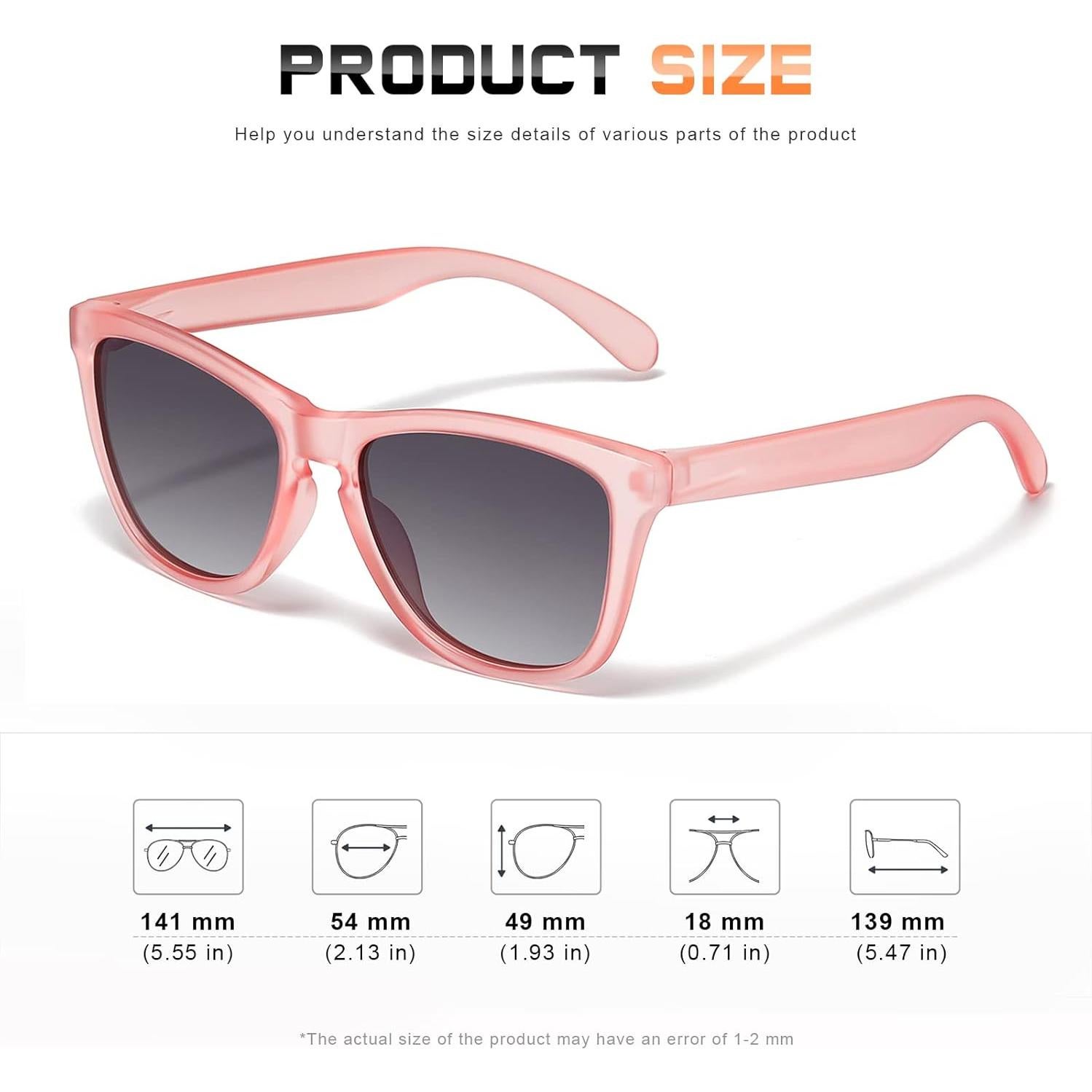 Gafas de sol DANAMY para mujeres UV400 polarizadas rosa