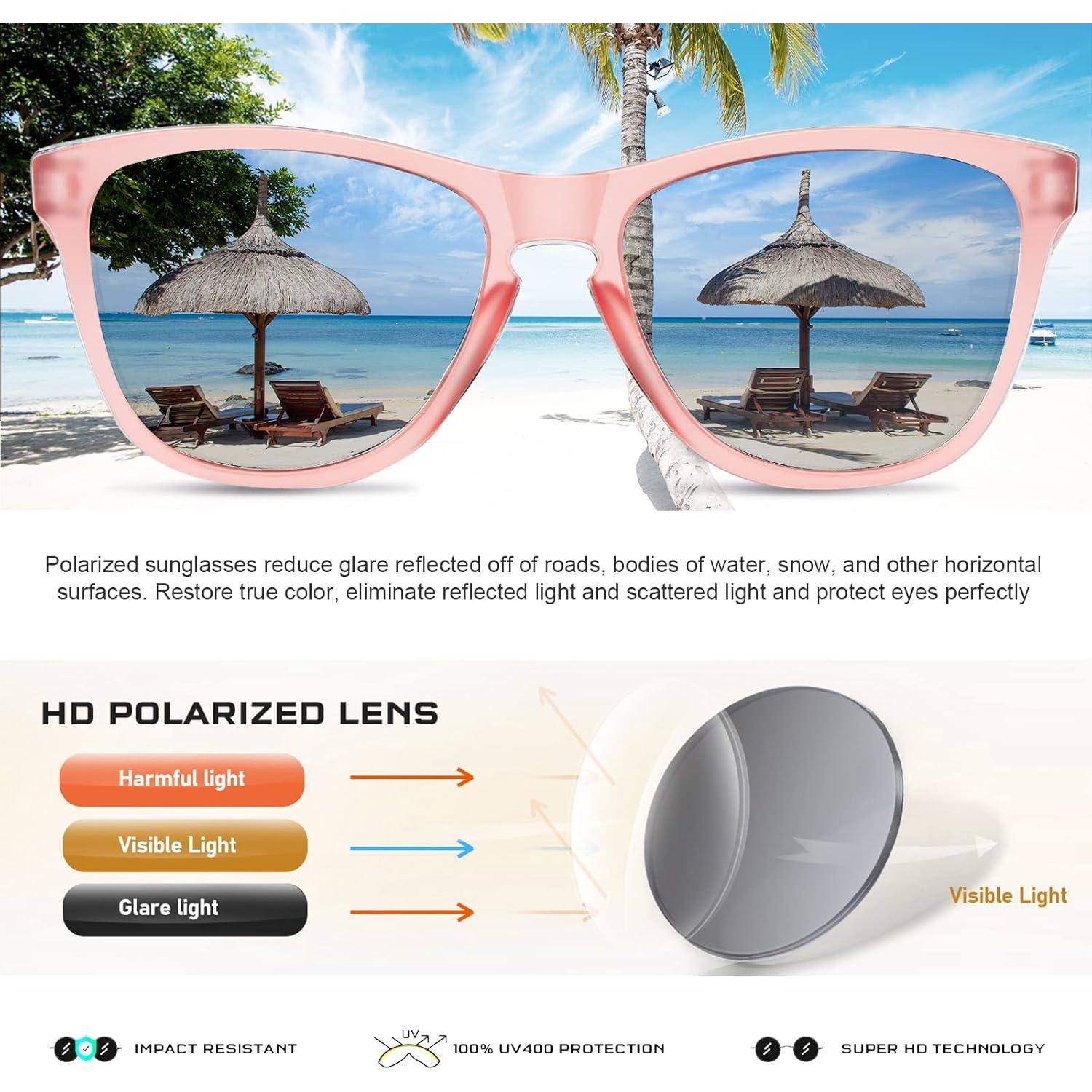 Gafas de sol DANAMY para mujeres UV400 polarizadas rosa