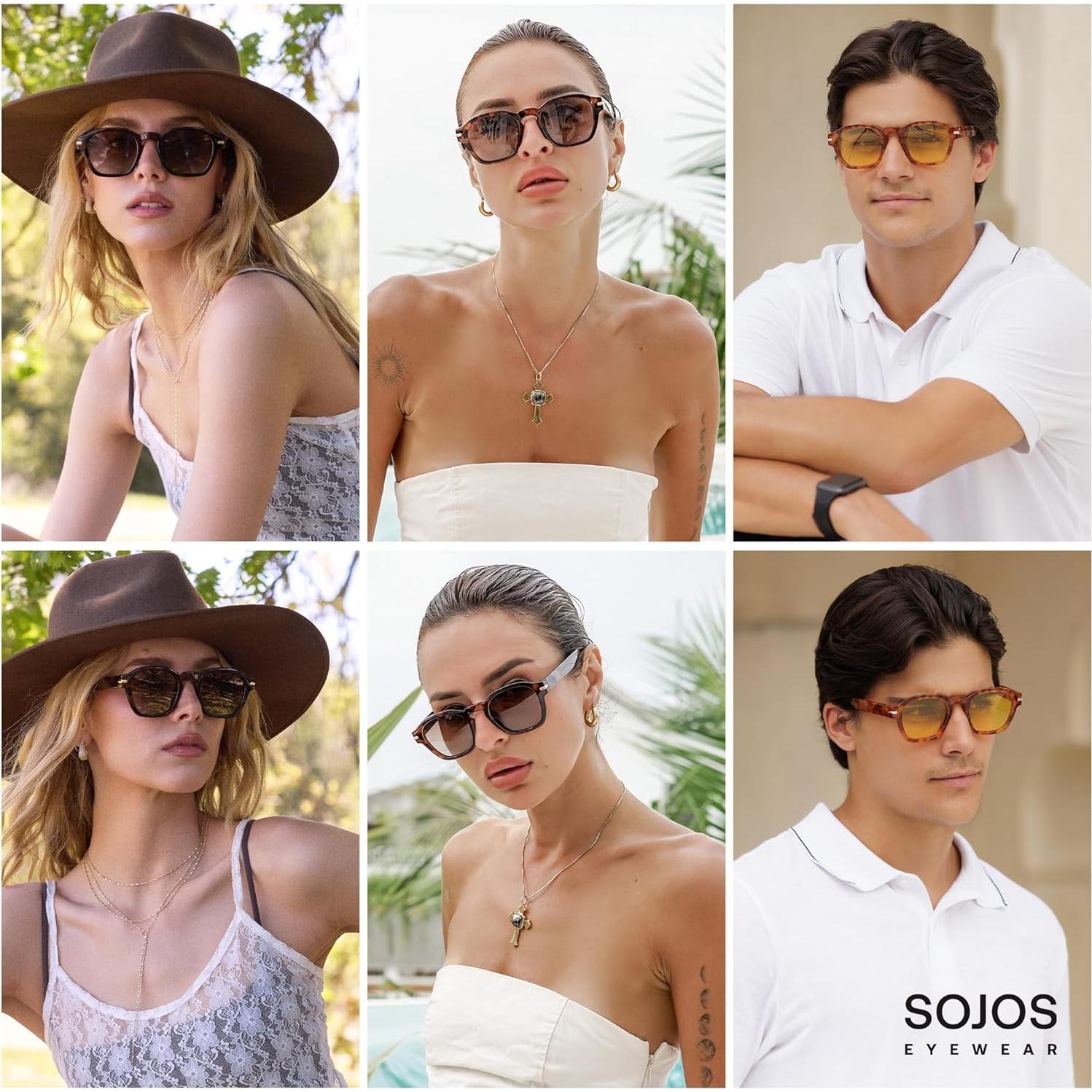 Gafas de sol polarizadas SOJOS SJ2382 unisex estilo retro
