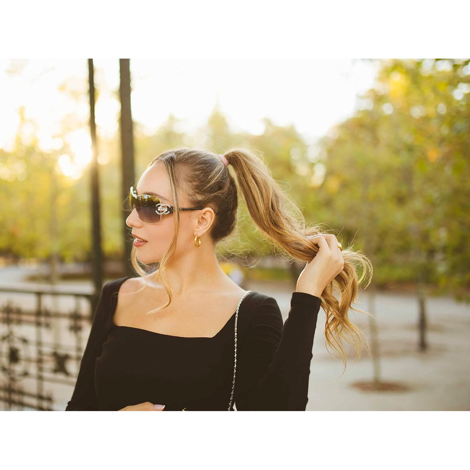 Gafas de sol envolventes VANLINKER Y2K marrón degradado