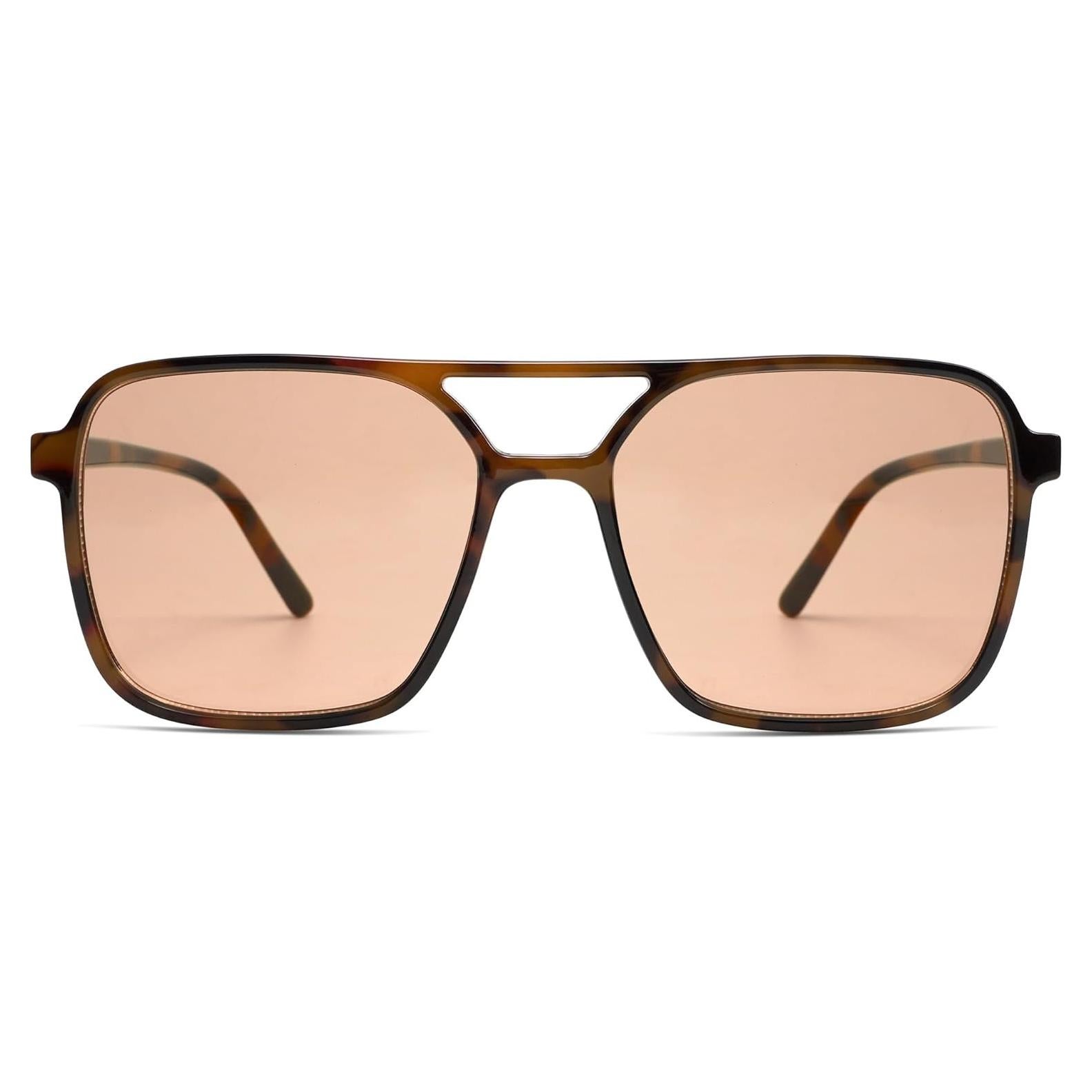 Gafas de sol aviador SojoS SJ2327 UV400 unisex carey marrón