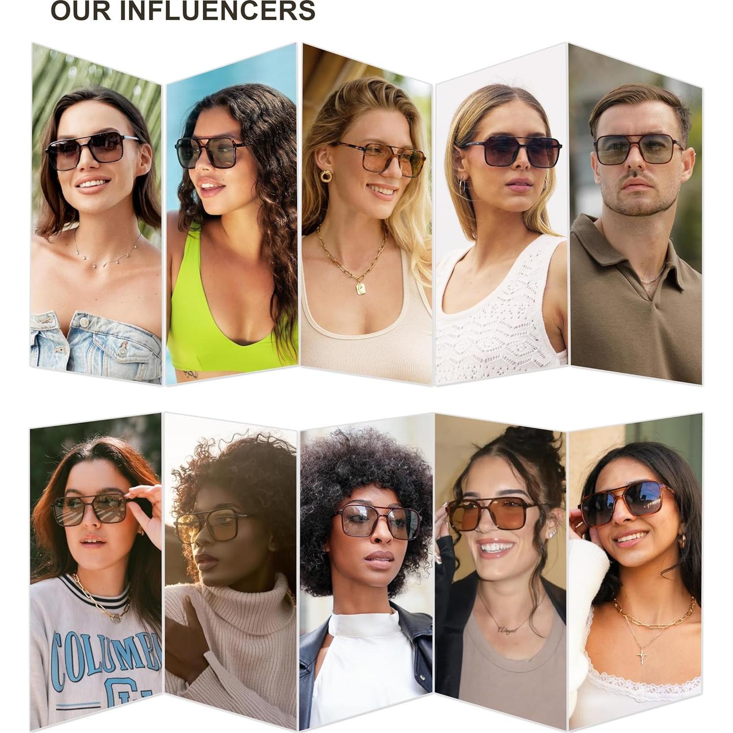 Gafas de sol aviador SojoS SJ2327 UV400 unisex carey marrón