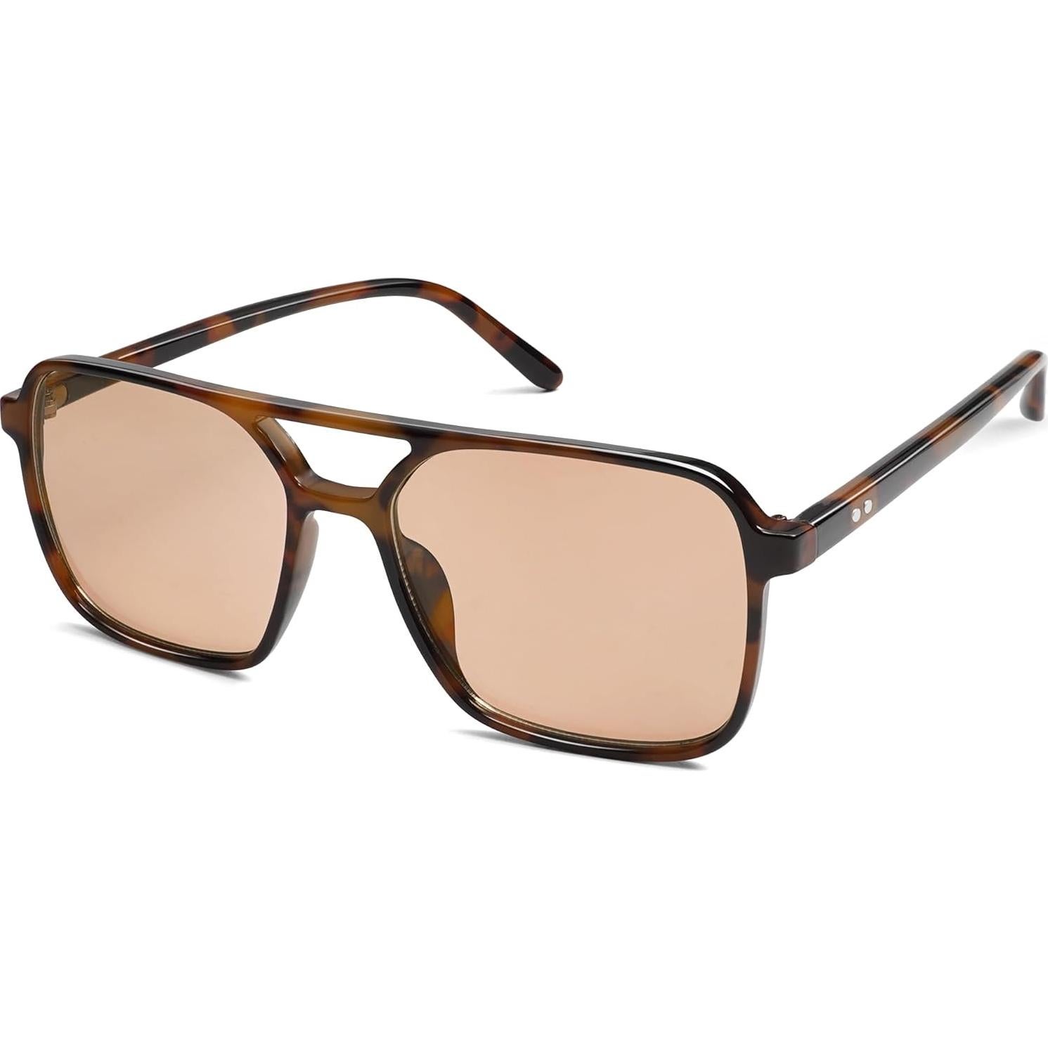 Gafas de sol aviador SojoS SJ2327 UV400 unisex carey marrón