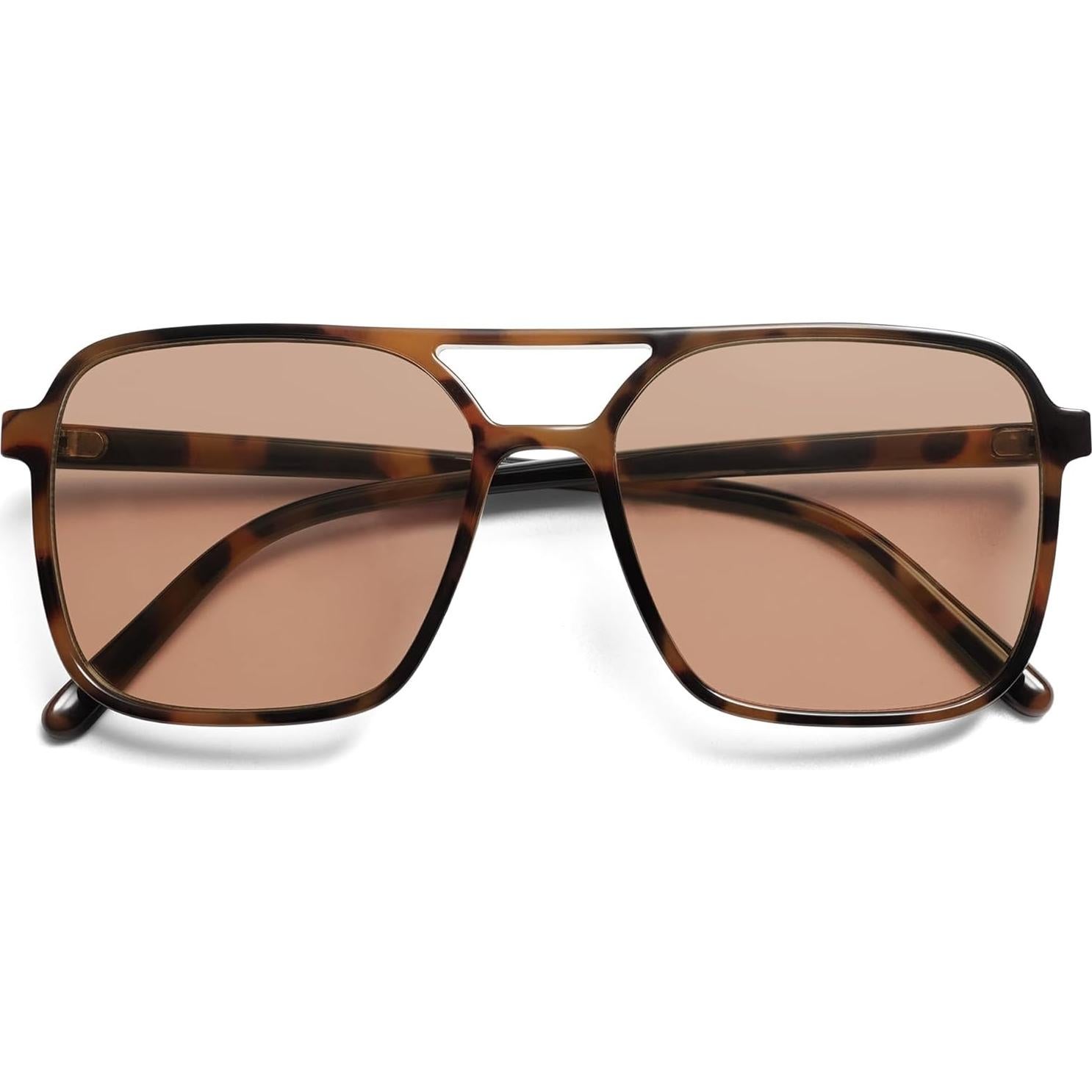 Gafas de sol aviador SojoS SJ2327 UV400 unisex carey marrón