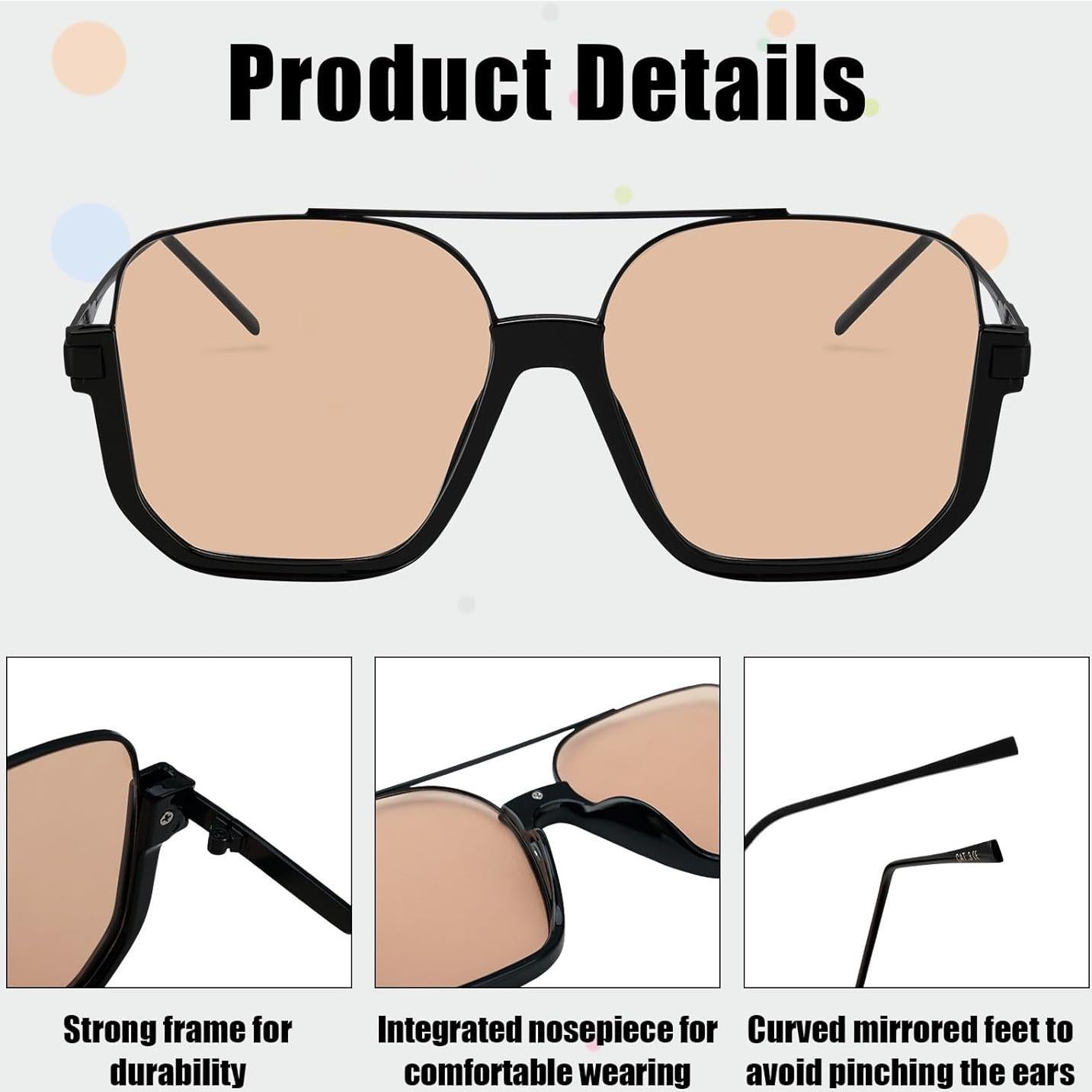 Gafas de Sol Retro Aviador GGSTDDUP UV 70s Cuadradas