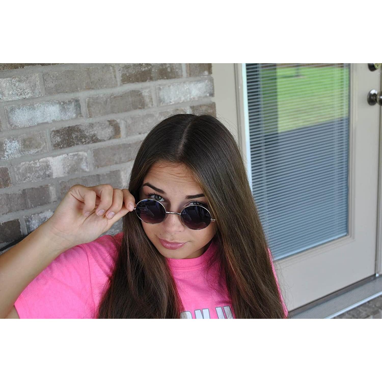 Gafas de sol redondas UV400 John Lennon metal plata