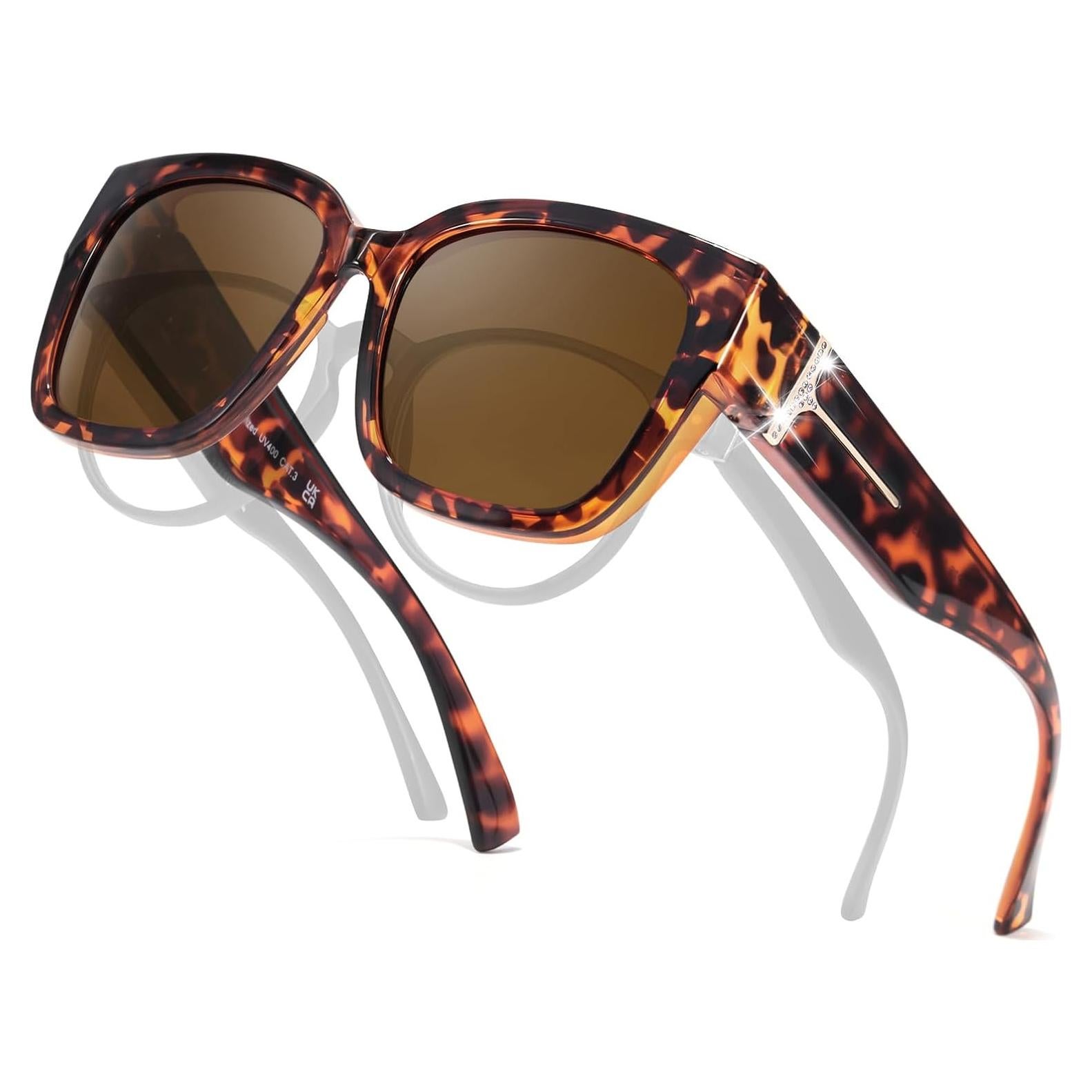 Gafas de sol polarizadas TJUTR con rhinestones para mujer
