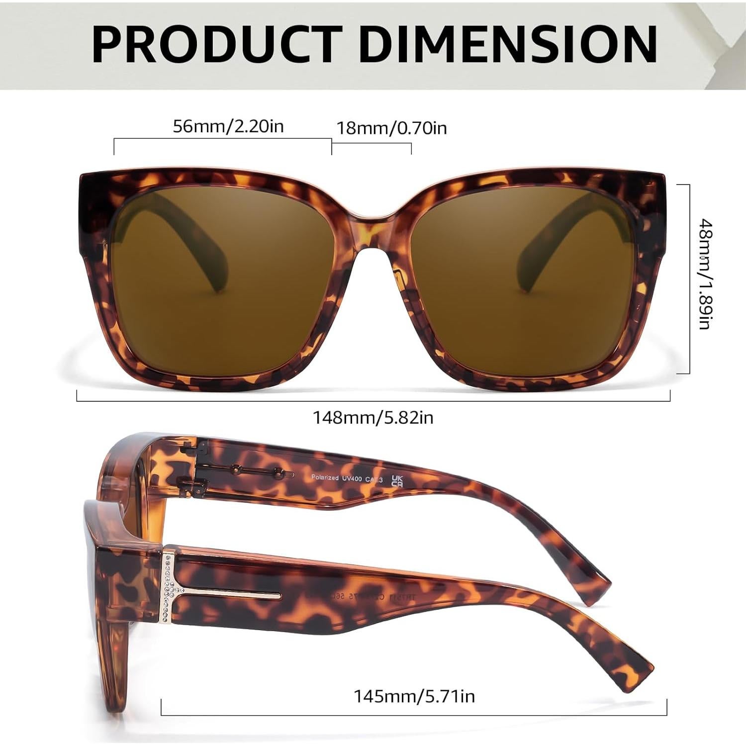 Gafas de sol polarizadas TJUTR con rhinestones para mujer