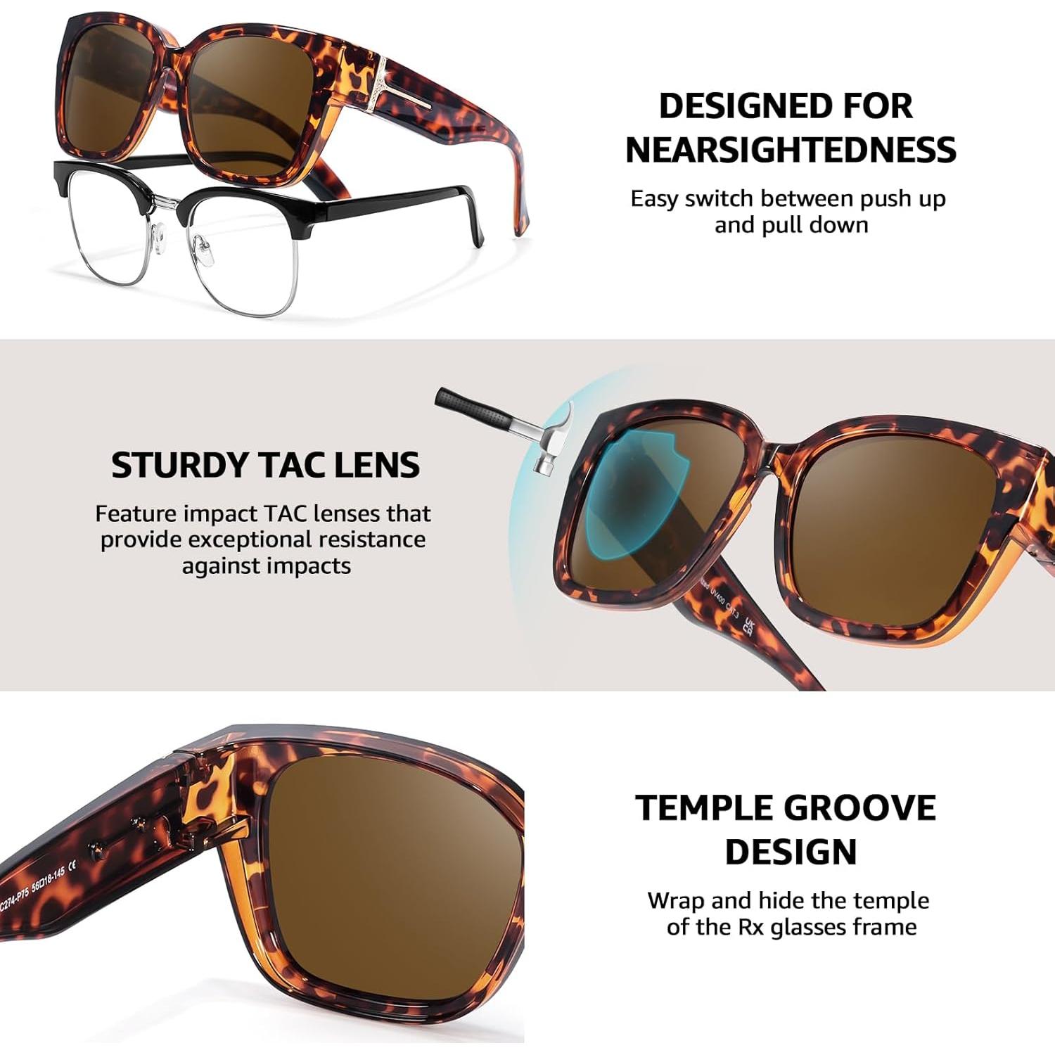 Gafas de sol polarizadas TJUTR con rhinestones para mujer