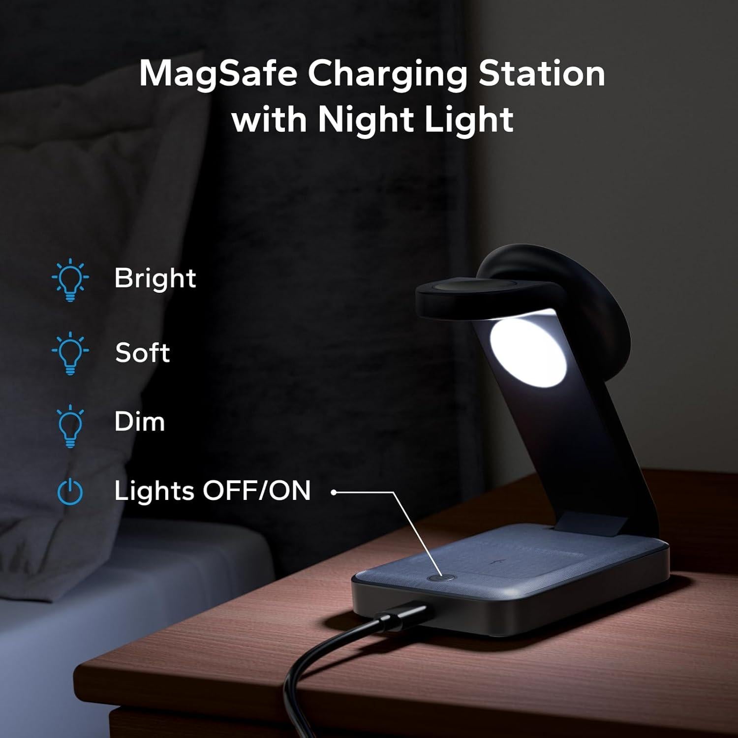 Estación de Carga Inalámbrica 3 en 1 eazpower Gris