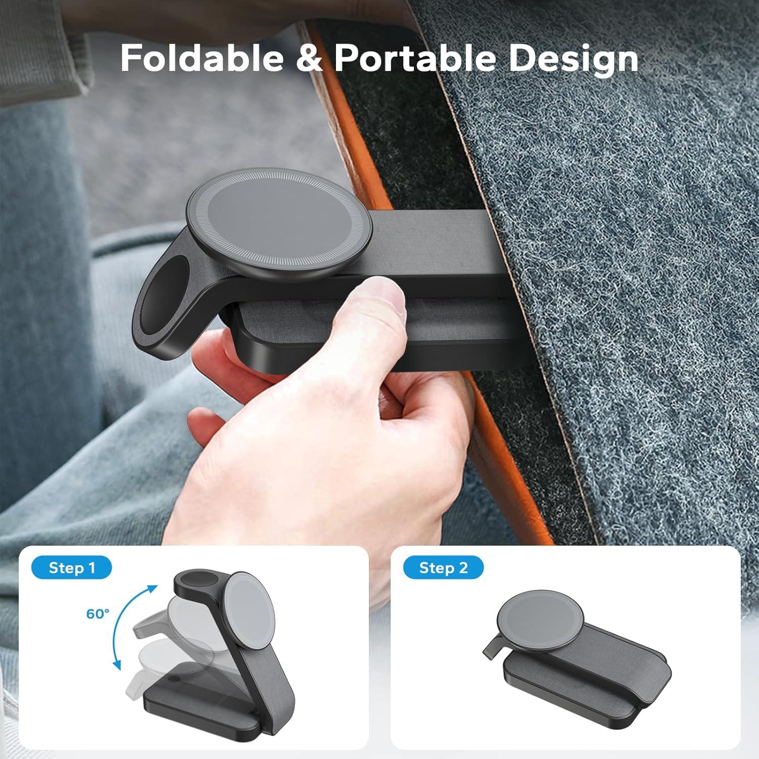 Estación de Carga Inalámbrica 3 en 1 eazpower Gris