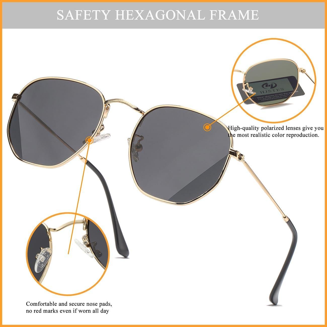 Gafas de sol polarizadas HJSTES hexagonales UV400