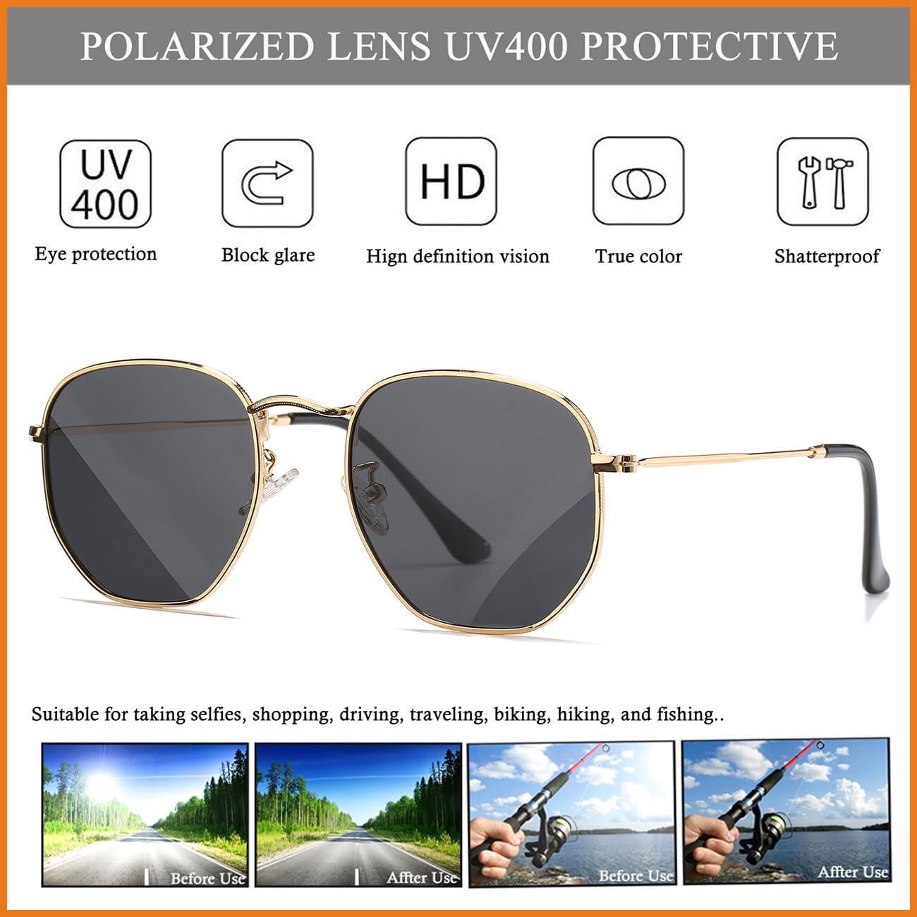 Gafas de sol polarizadas HJSTES hexagonales UV400