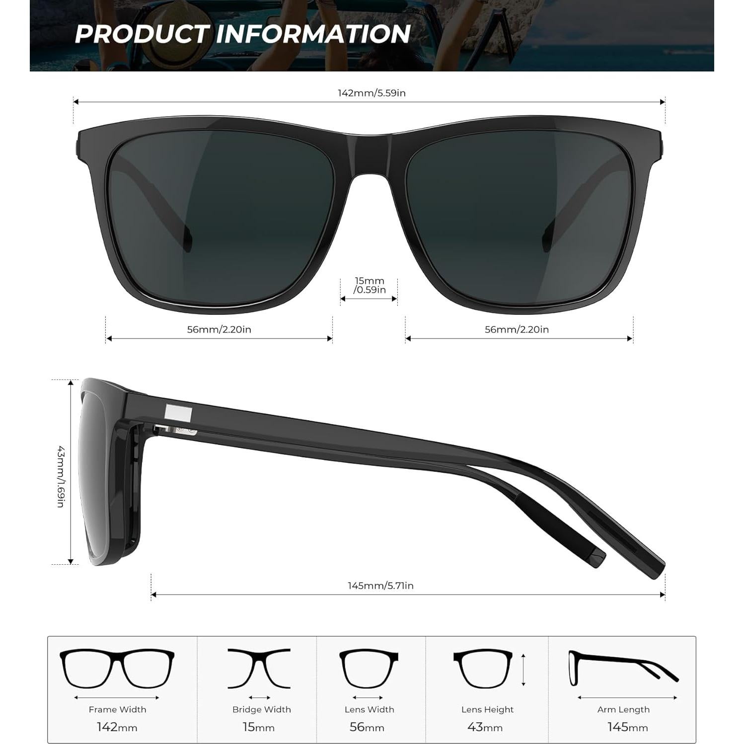 Gafas de sol KALIYADI para hombres polarizadas UV