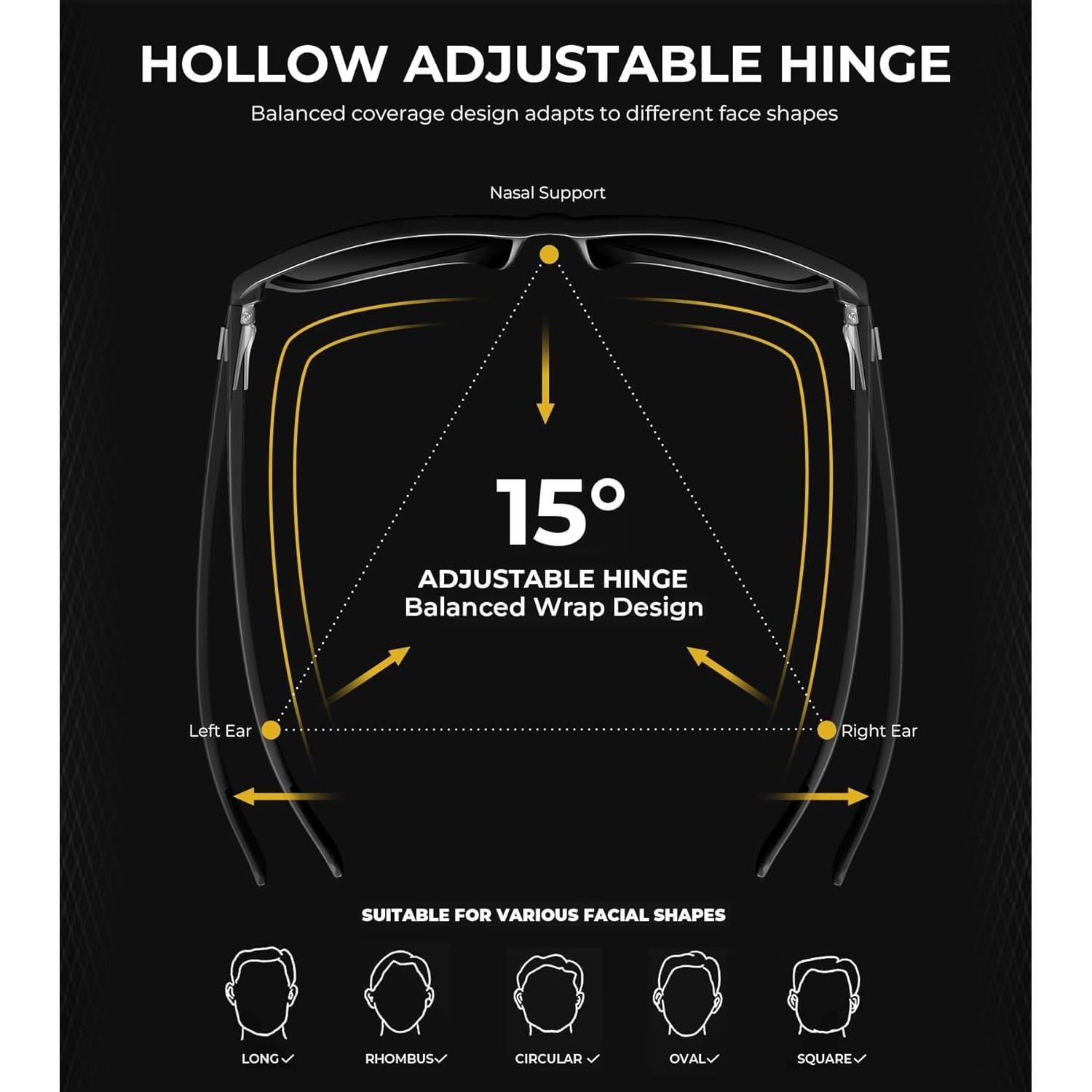 Gafas de sol KALIYADI para hombres polarizadas UV