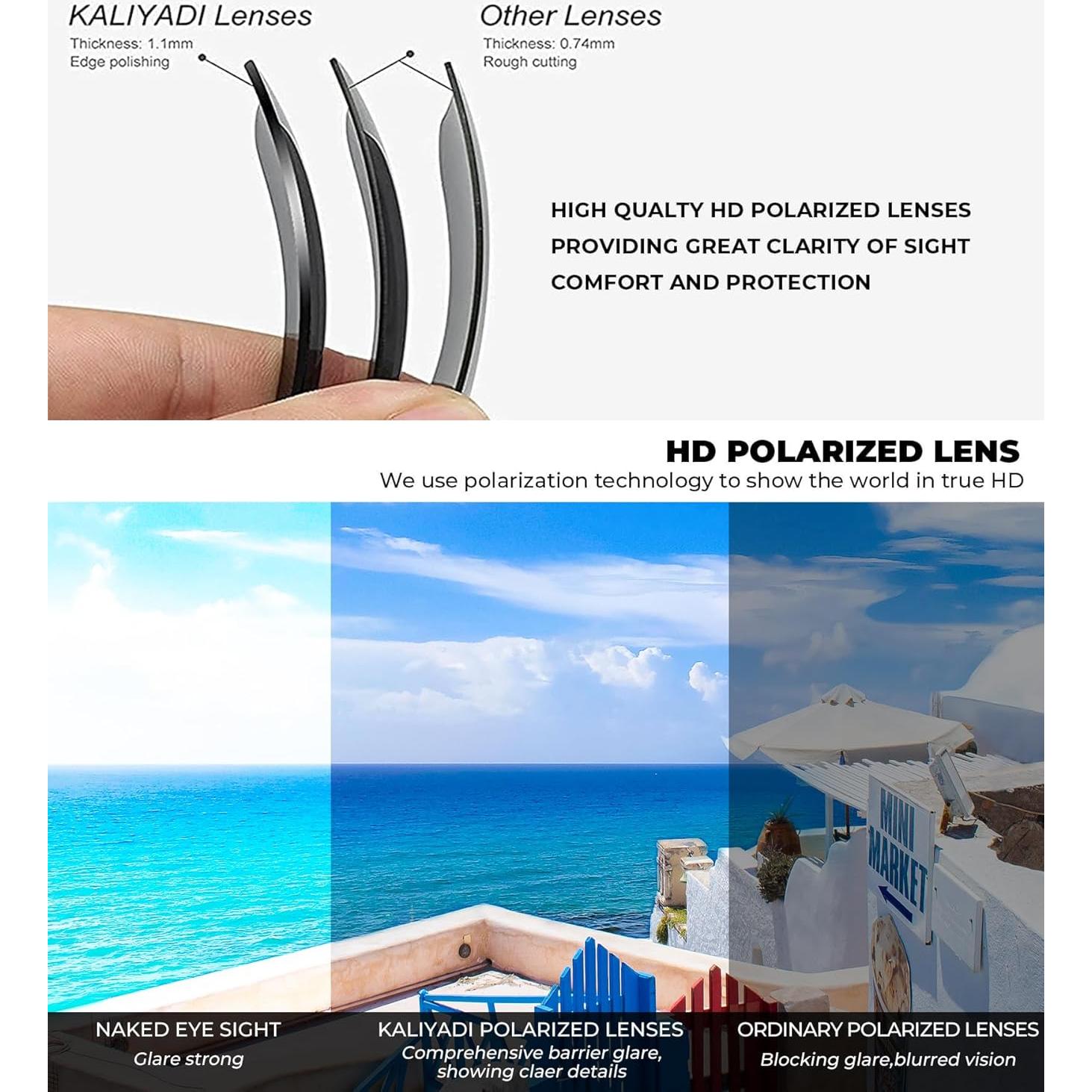 Gafas de sol KALIYADI para hombres polarizadas UV