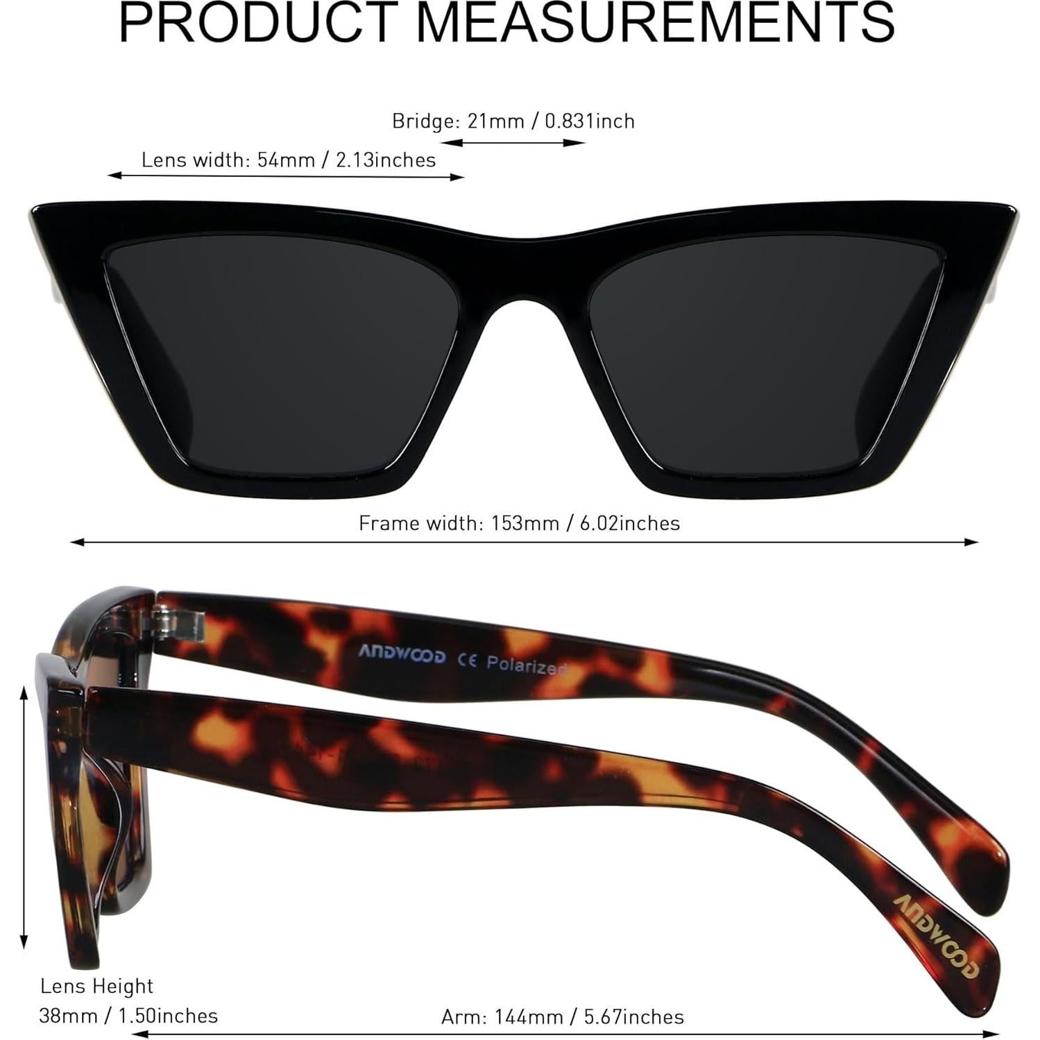 Gafas de sol Cat Eye ANDWOOD UV400 para mujeres