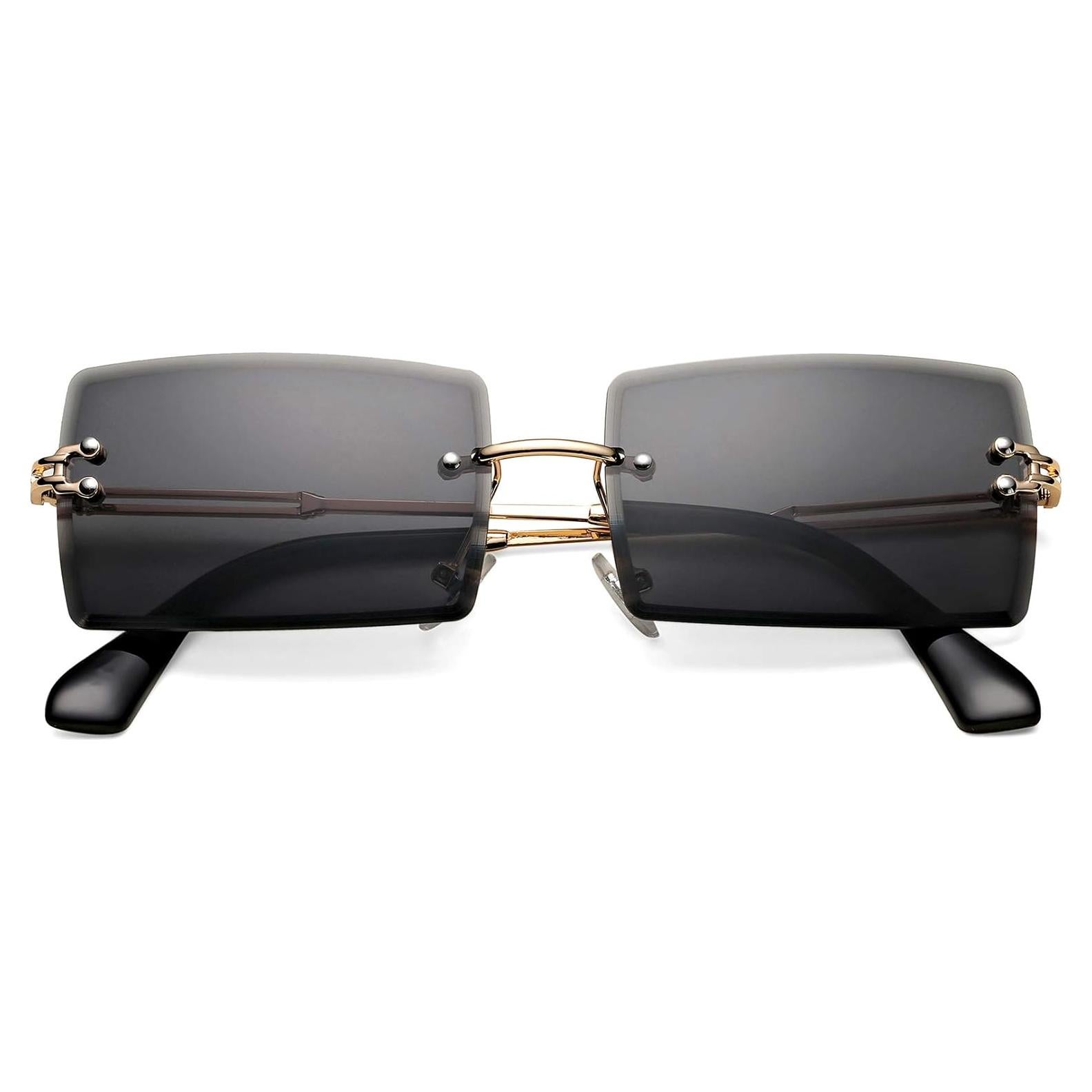 Gafas de Sol Rectangulares UV400 Metal Gris 58mm