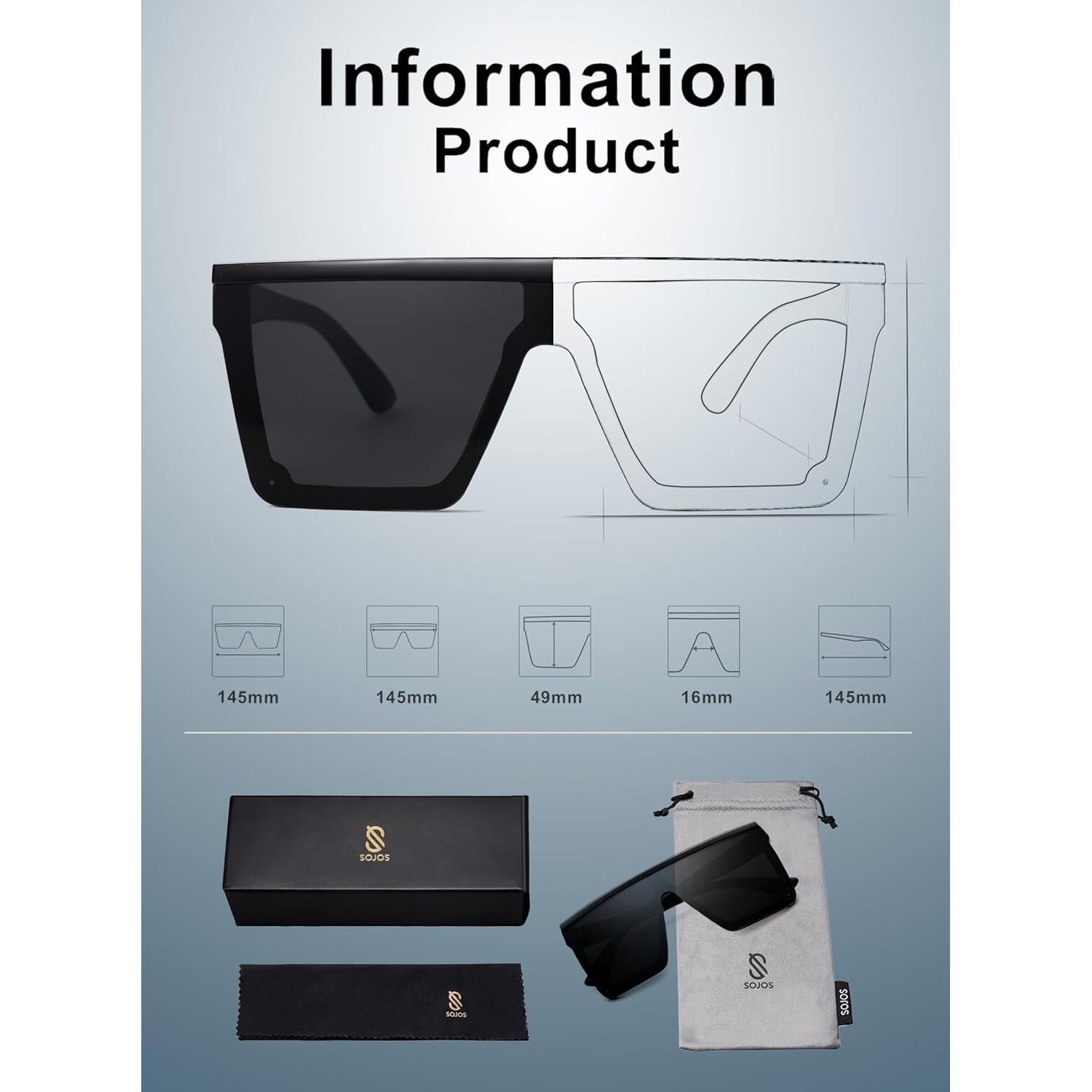 Gafas de sol SOJOS SJ2117 cuadradas con lente espejo