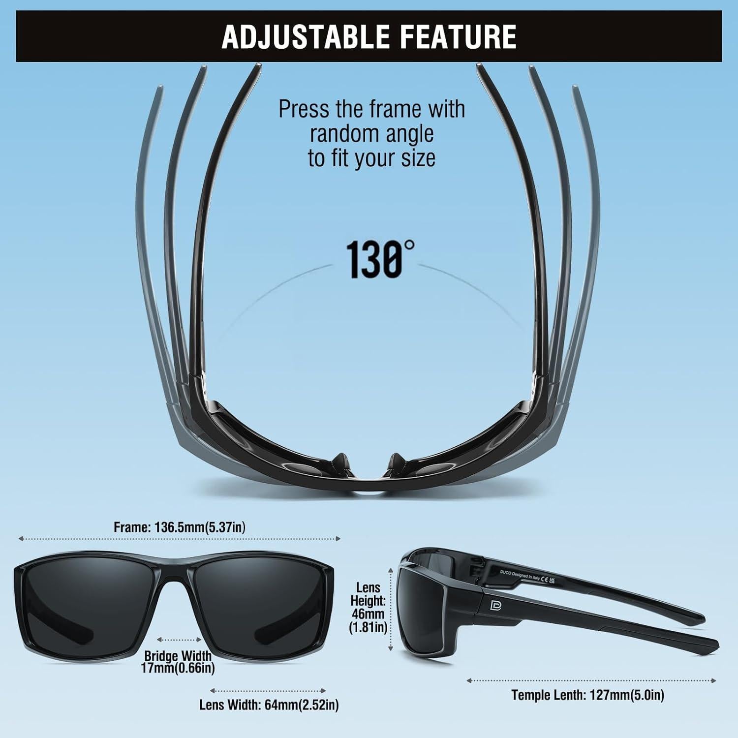 Gafas de sol deportivas DUCO UV400 para hombres y mujeres