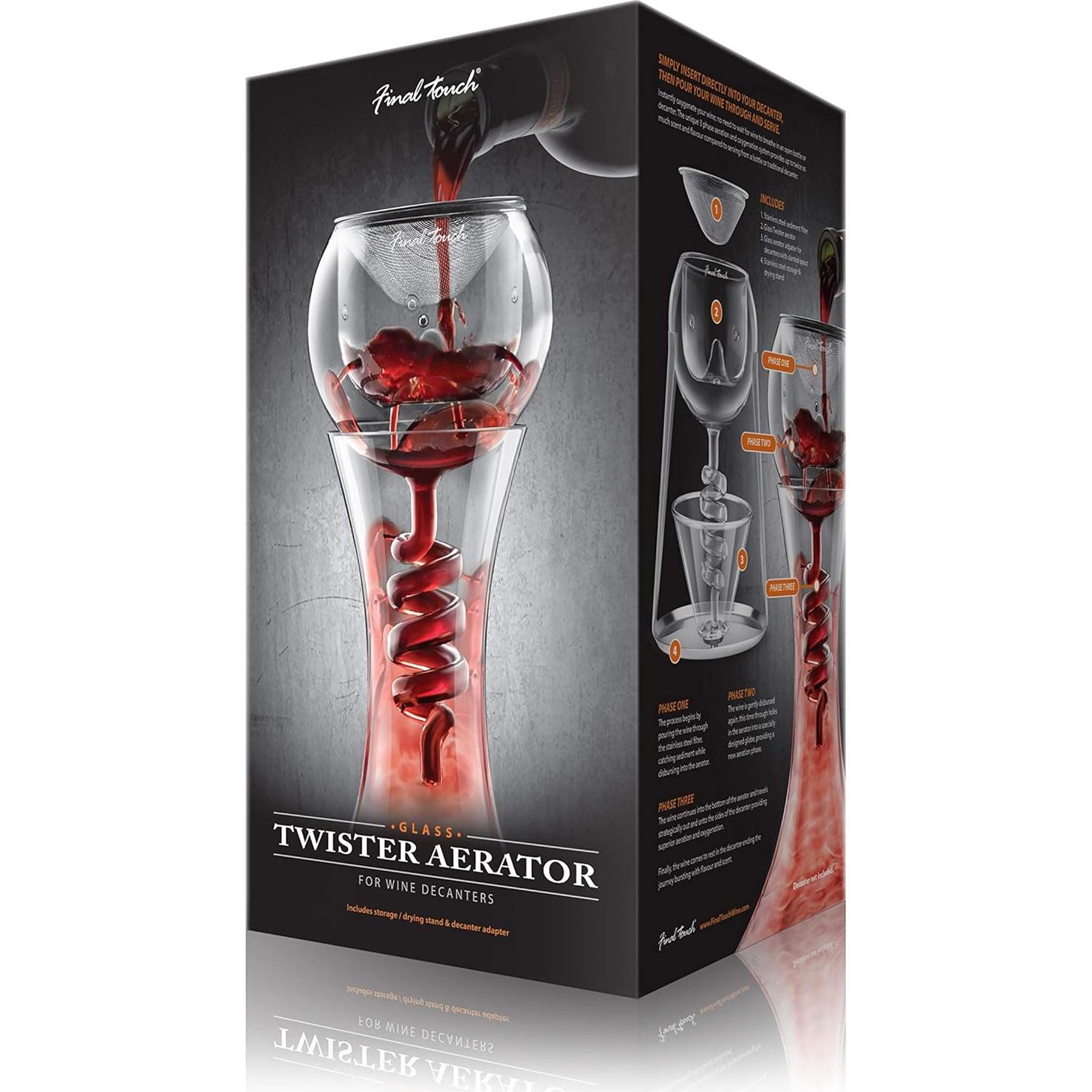 Decantador de vidrio Final Touch WDA918 con oxigenador 3 fases