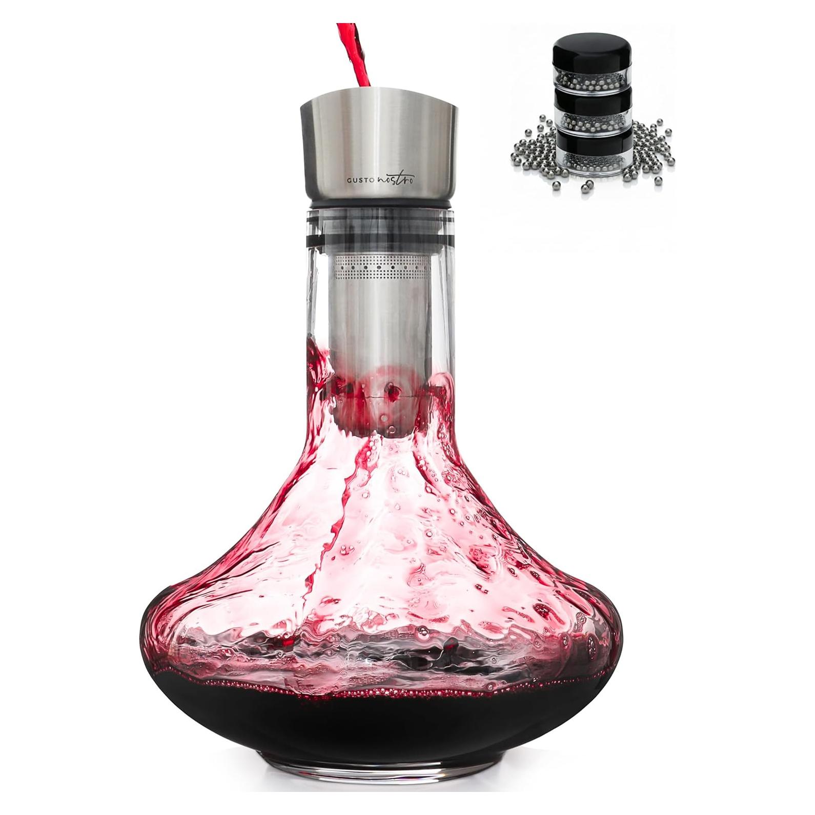 Decantador de Vino de Cristal Gusto Nostro 750ml con Aerador
