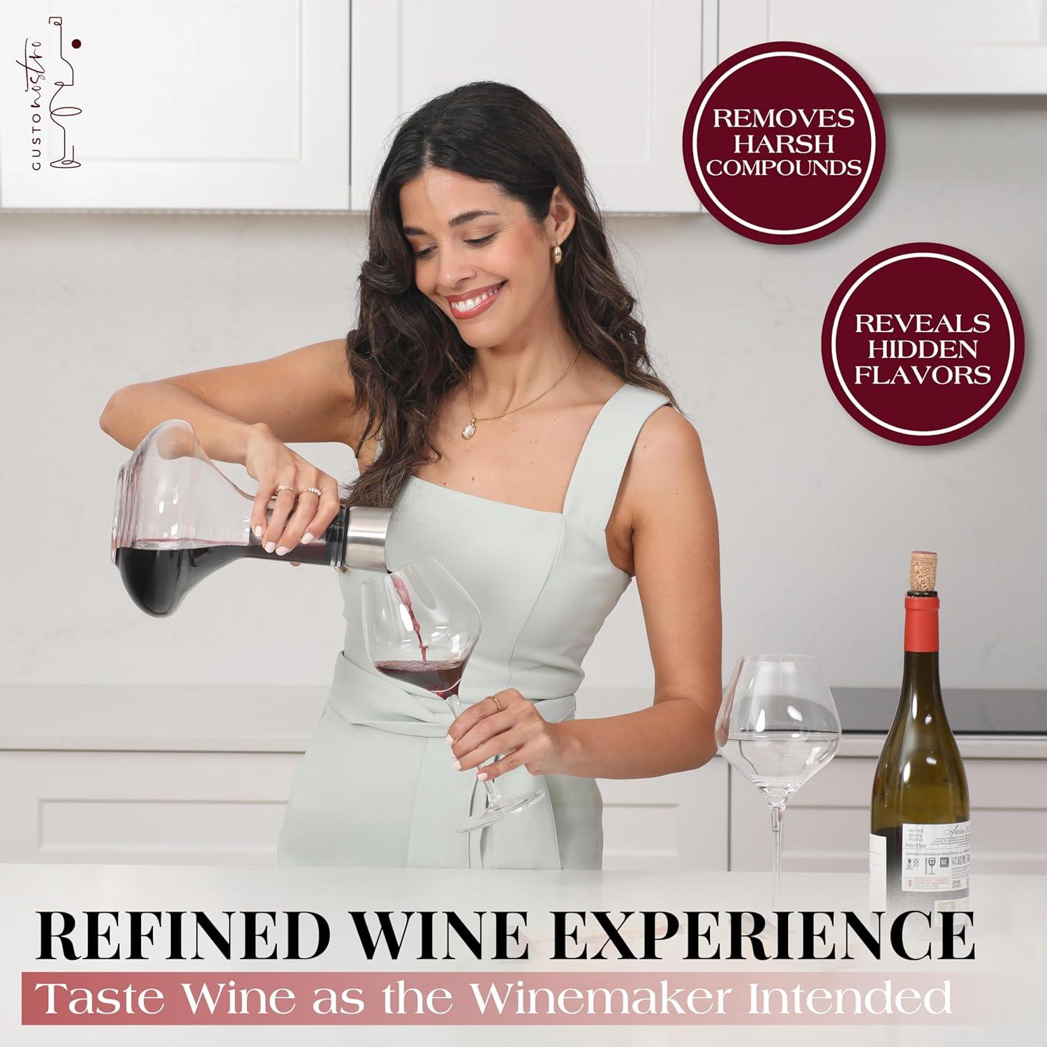 Decantador de Vino de Cristal Gusto Nostro 750ml con Aerador