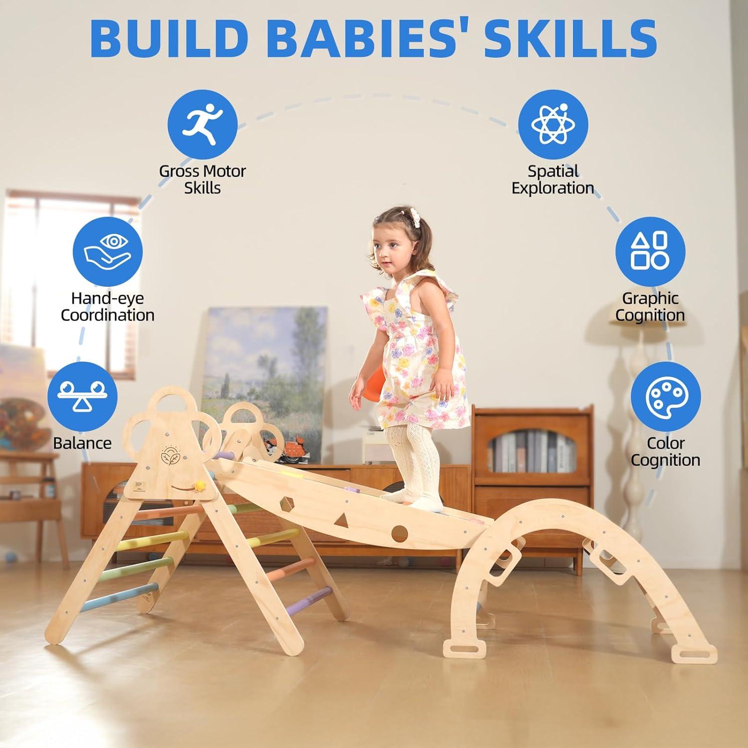 Juego de Triángulo Pikler Venseen 9-en-1 para Bebés