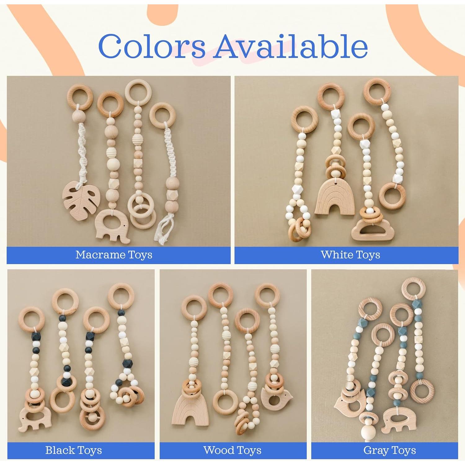 Gimnasio de Juego de Madera Natural Semillas de Amapola 4 Juguetes