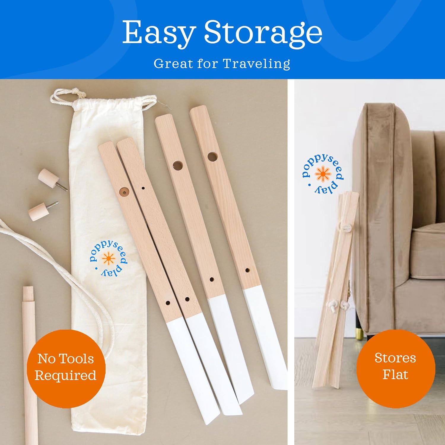 Gimnasio de Juego de Madera Natural Semillas de Amapola 4 Juguetes